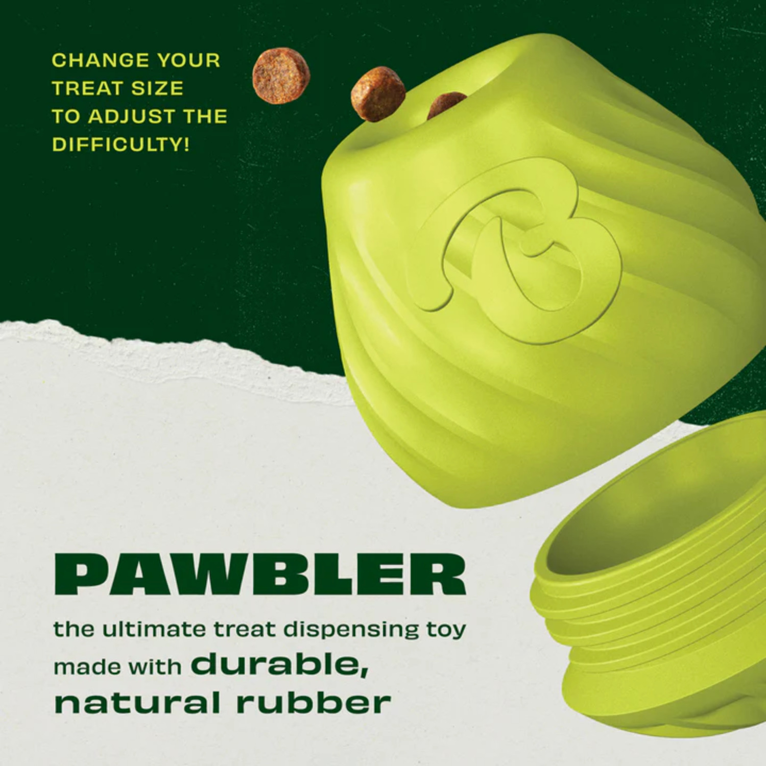 Benebone Rubber Pawbler Treat Dispensing Dog Toy