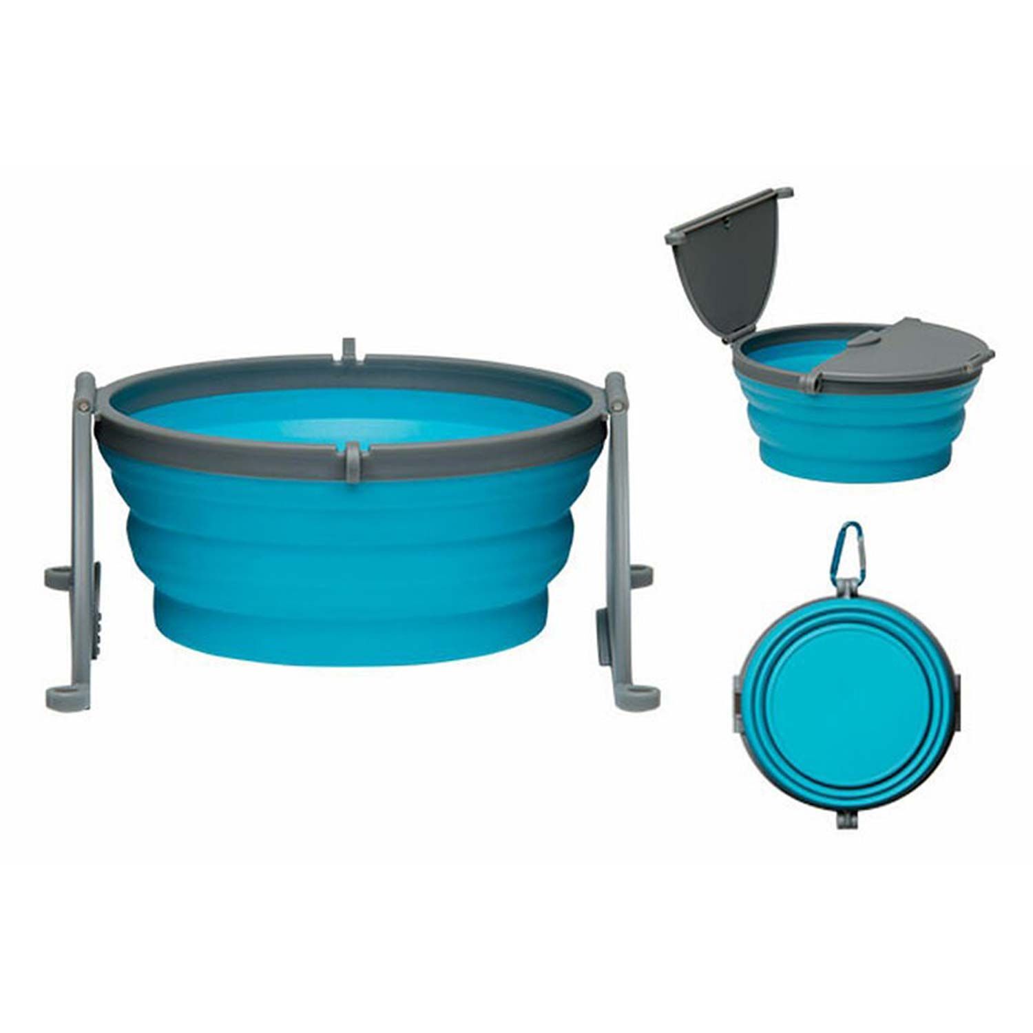Loving Pets Bella Roma Travel Single Dog Bowl - Blue
