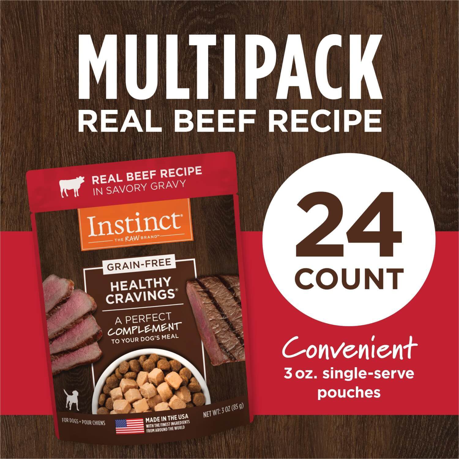 Instinct Healthy Cravings Grain Free Beef In Gravy Dog Food Topper