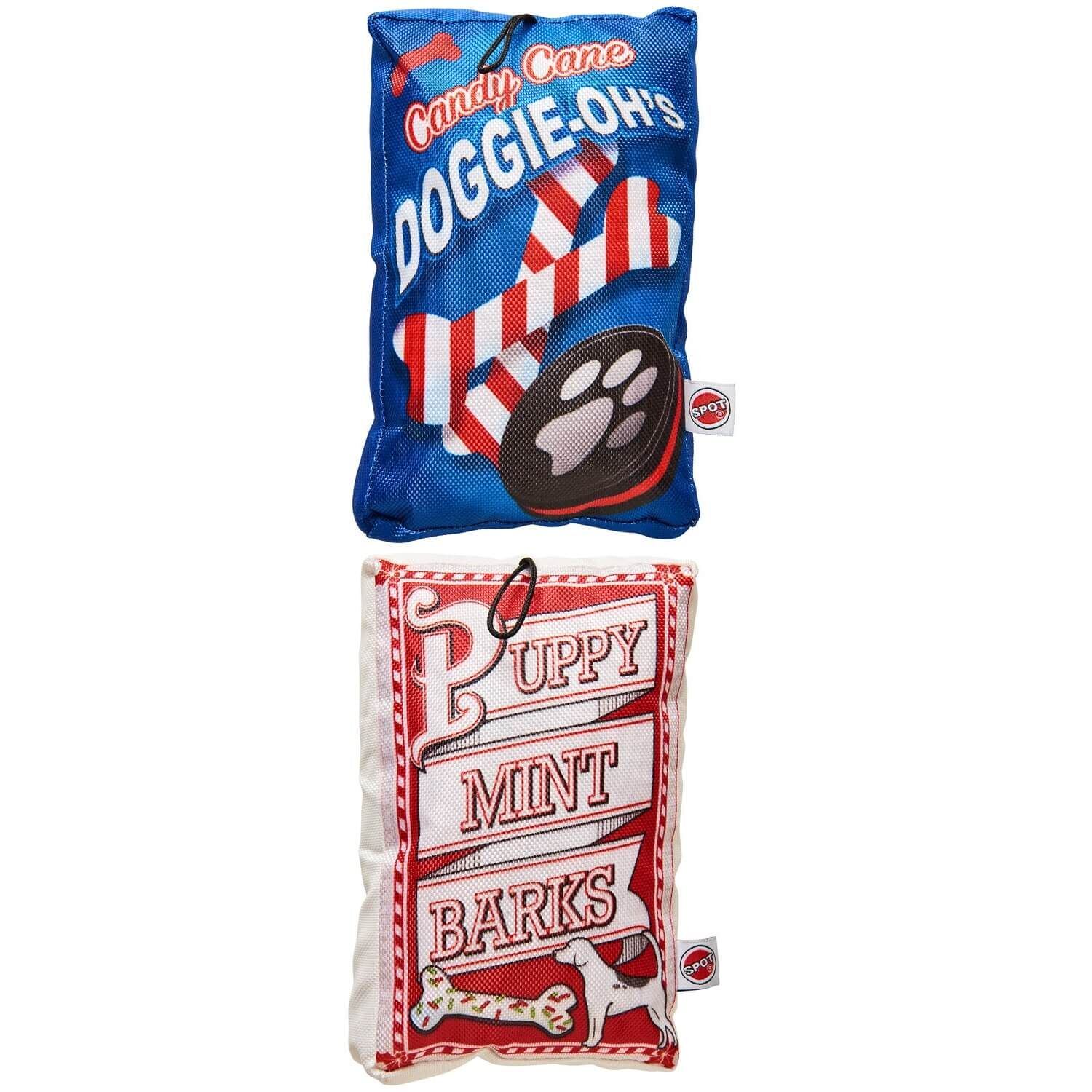 Spot Holiday Fun Food Snacks Crinkle Squeaky Dog Toys, 8" Assorted