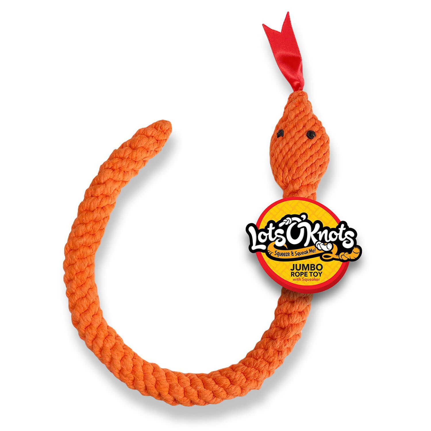 Lots O'knots Snake Jumbo Rope Squeeker Toy