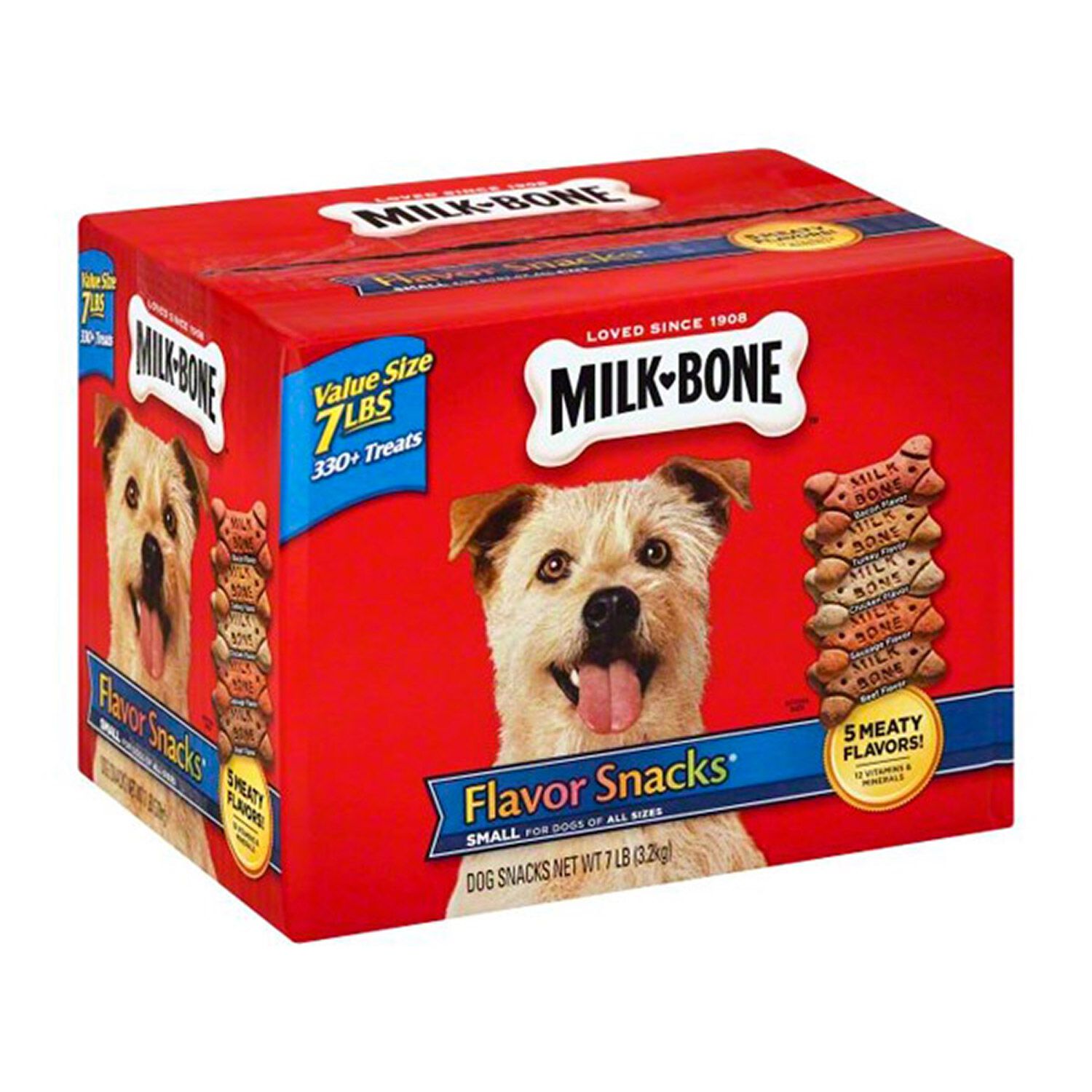 Milk-Bone Flavor Snacks Biscuits Small Dog Treats, 7Lb Box