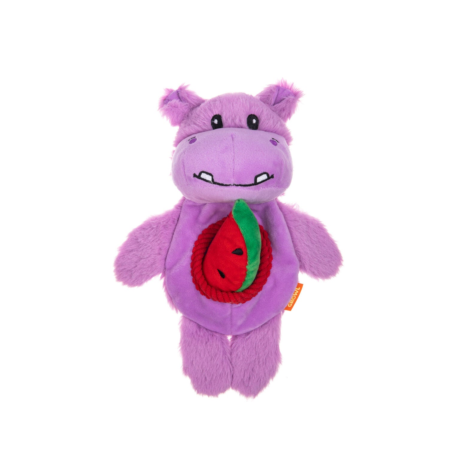 Growl Snackerz Hilda The Hippo Durable Burrow Plus Dog Toy, 9.7"