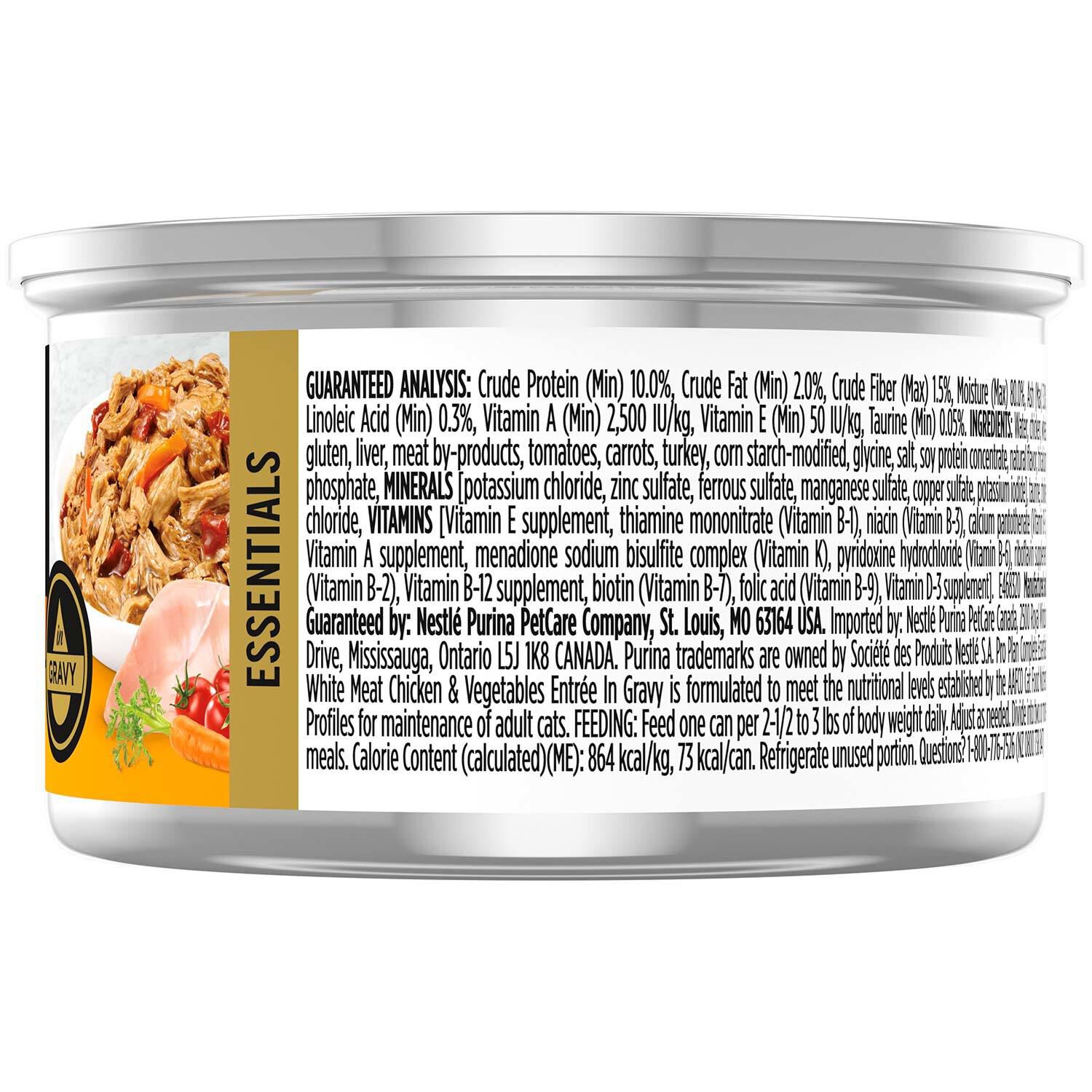 Purina Pro Plan White Meat Chicken & Vegetable Entree In Gravy Cat Food