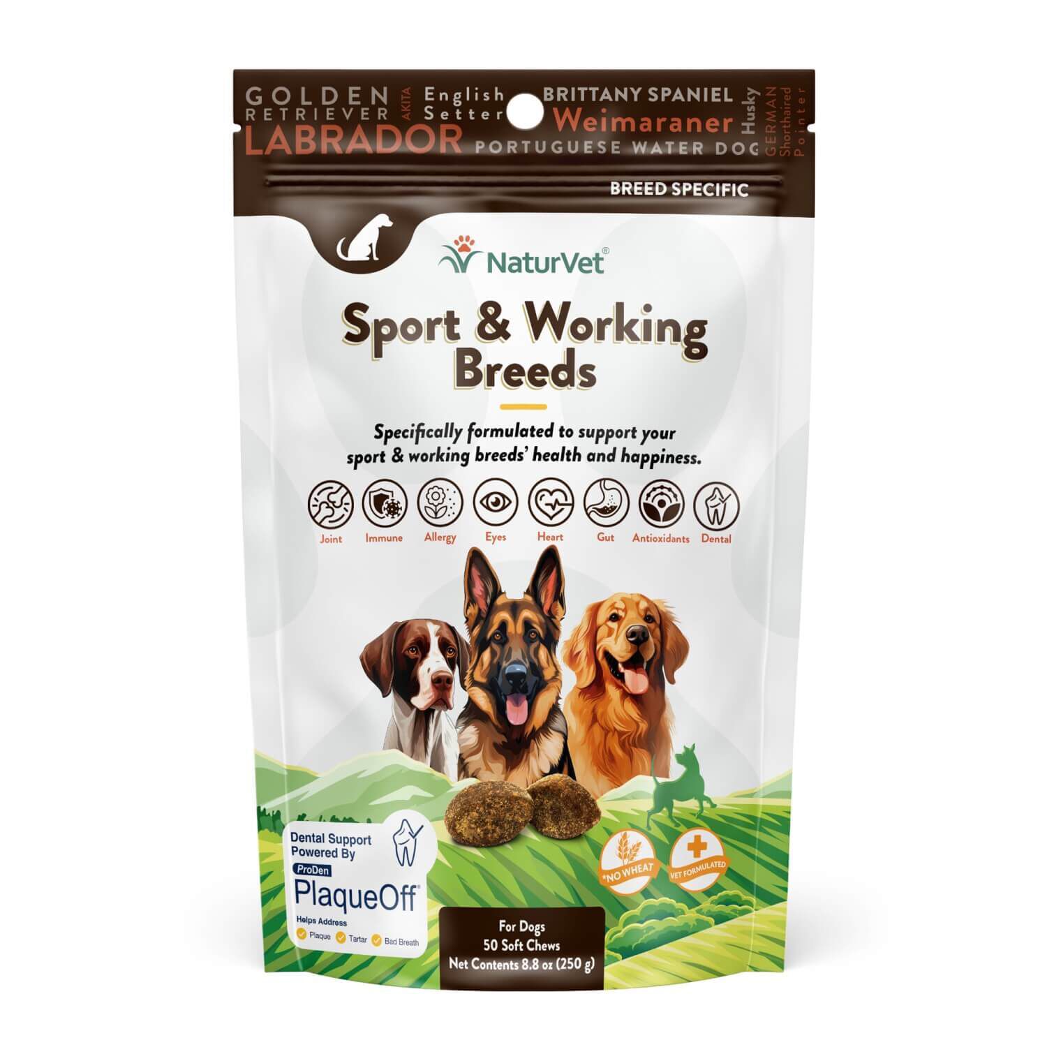 Naturvet Breed Specific Sport & Working Breeds Soft Chew Daily Supplement For Dogs