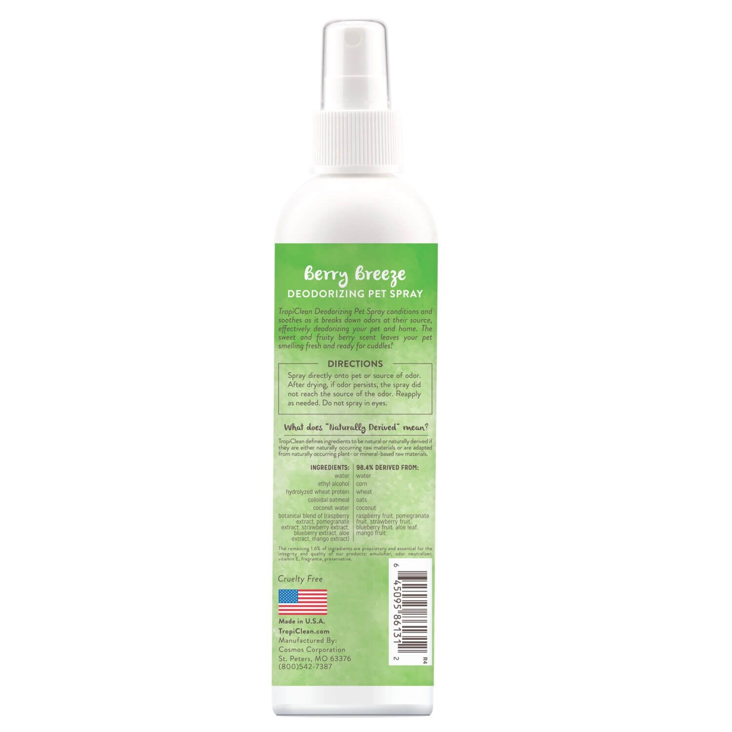 Tropiclean Berry Breeze Deodorizing Pet Spray For Dogs & Cats