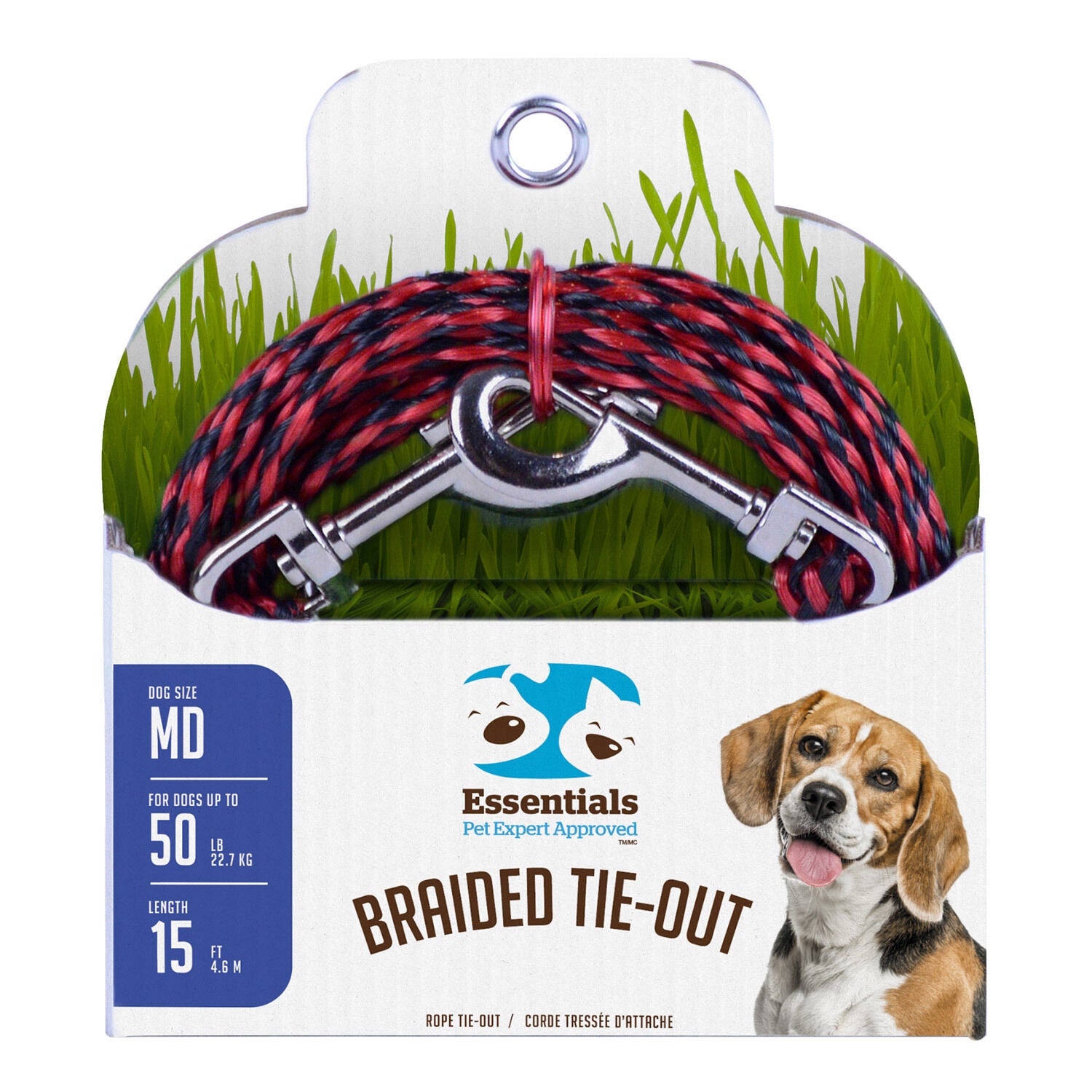 Boss Pet Braided Dog Tie-Out, 15'