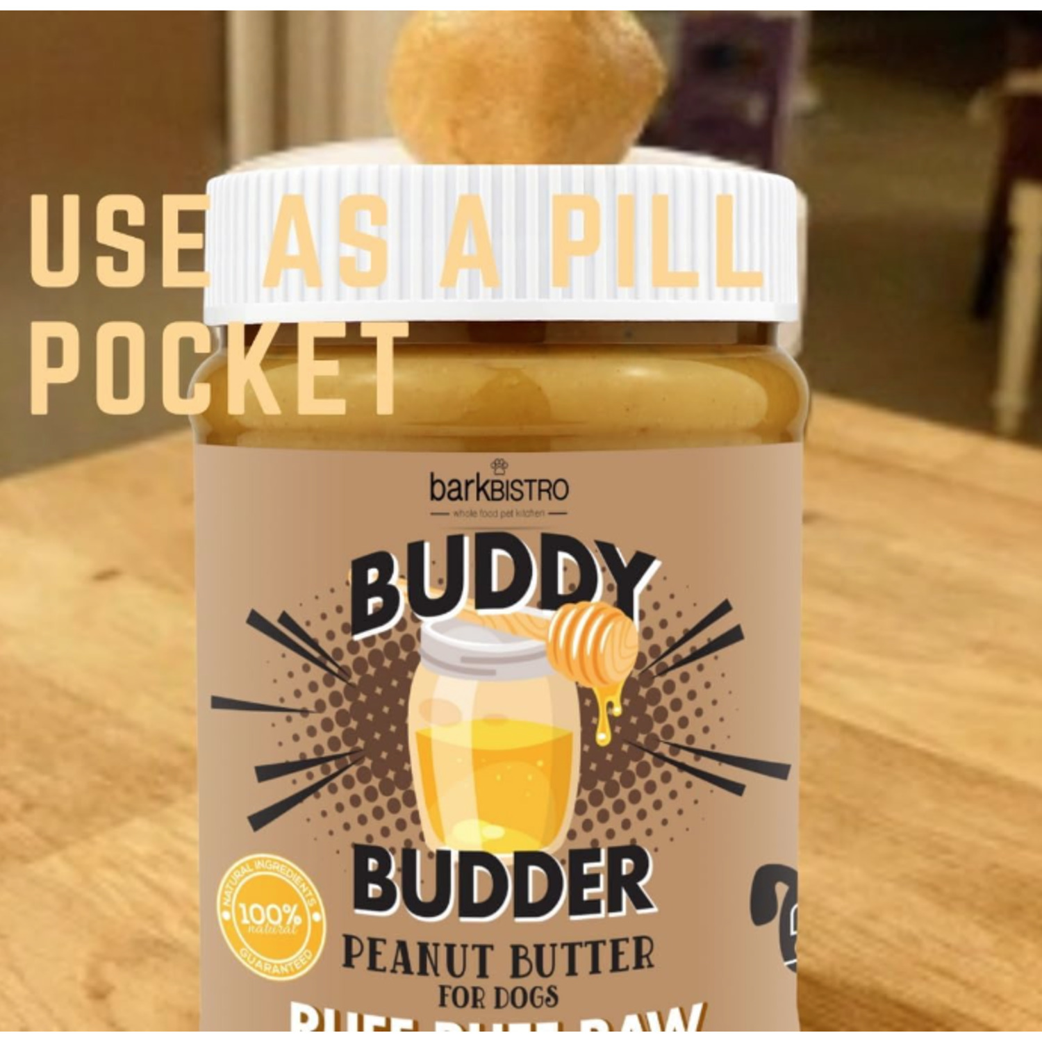 Bark Bistro Buddy Budder Healthy Peanut Butter Dog Treat, Barkin' Banana, 17Oz