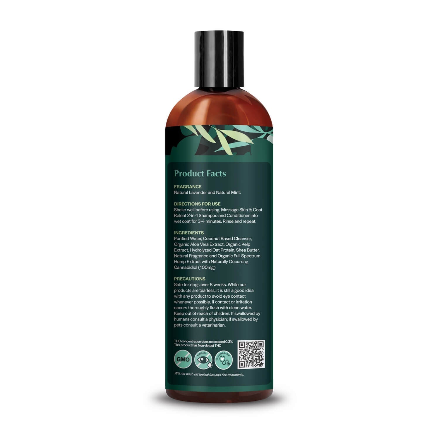 Pet Releaf Skin And Coat Releaf 2-In-1 Cbd Infused Dog Shampoo & Conditioner, 100Mg Cbd Per Bottle