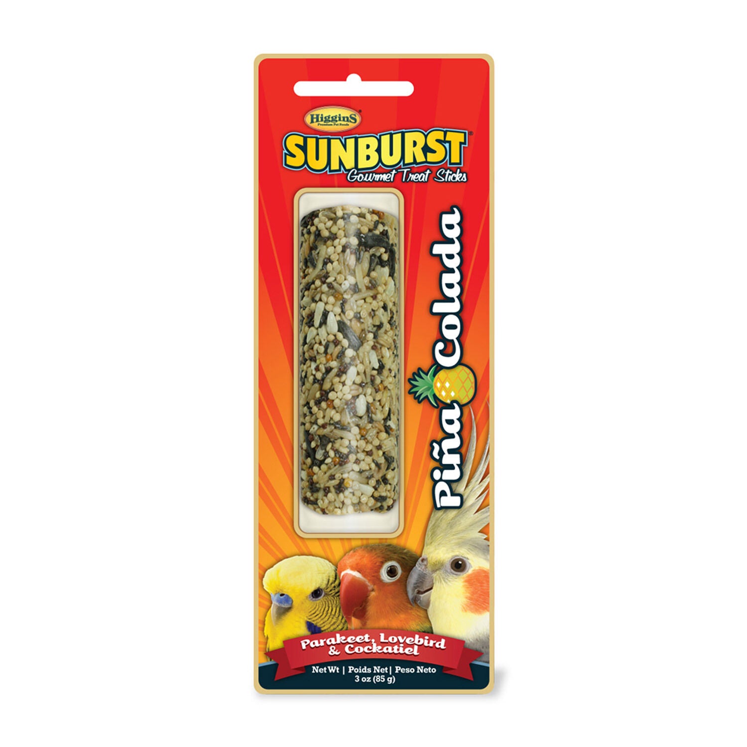 Higgins Sunburst Stick Pina Colada - Parakeet/Lovebird/Cockatiel Bird Treat