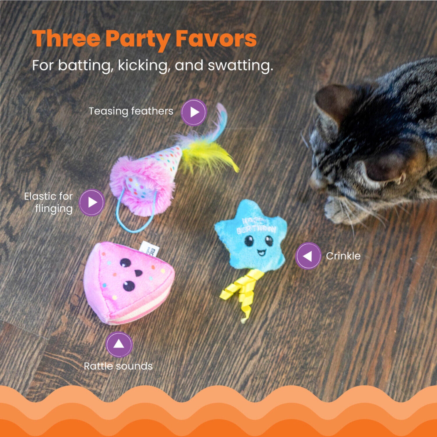 Catstages Petstages Happy Purrthday Catnip Filled Plush Cat Toys - Multipack