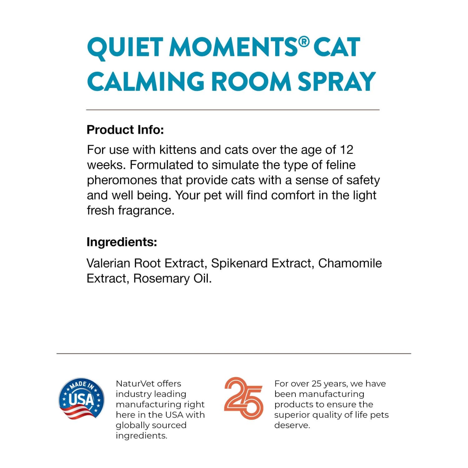 Naturvet Quiet Moments Cat Calming Room Spray