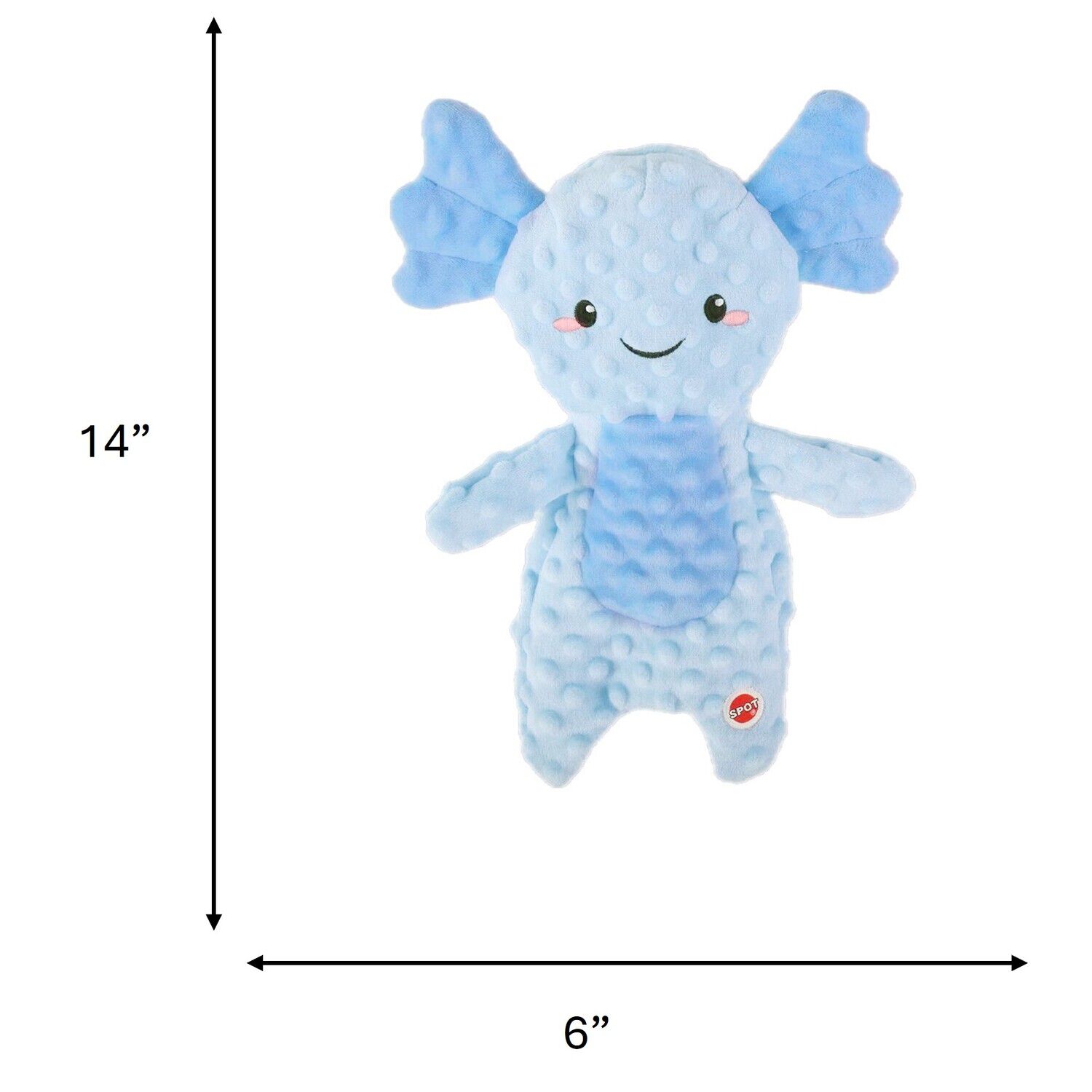Spot Axolotl Plush Squeaky Stuffing-Free Dog Toy, 14", Assorted Colors