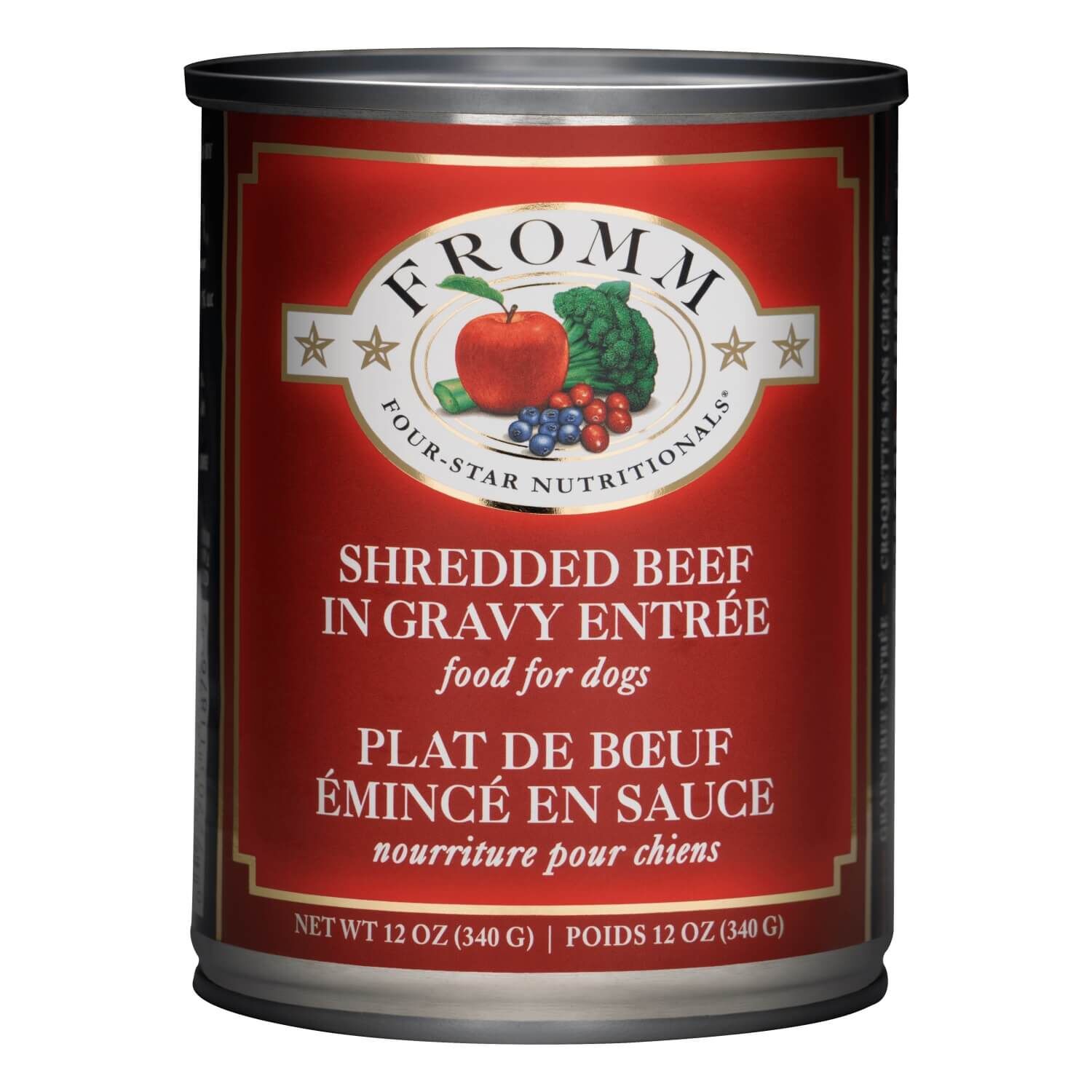 Fromm Four-Star Shredded Beef In Gravy Entr&eacute;e Food For Dogs 12 Oz