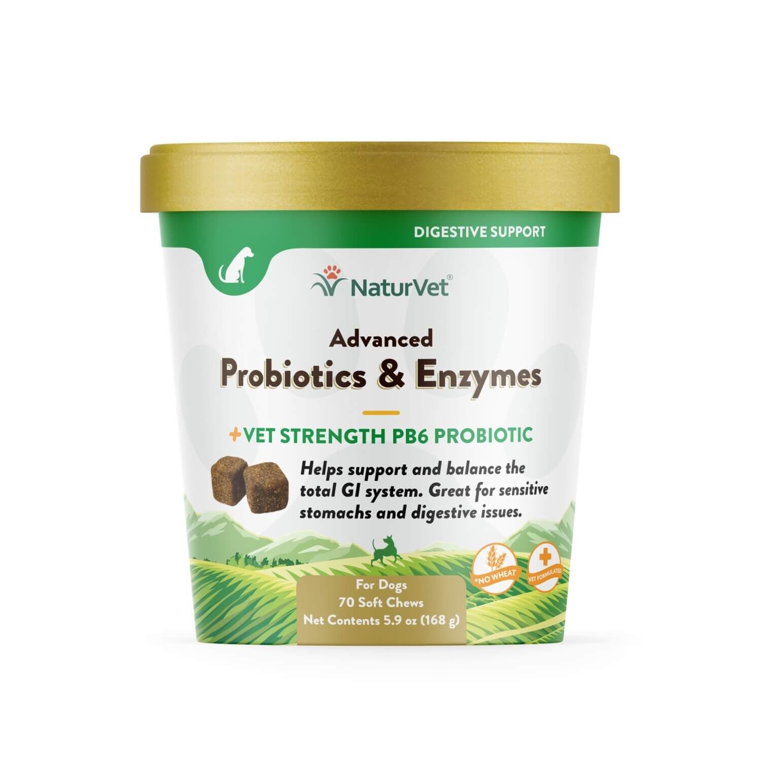 Naturvet Advanced Probiotics And Enzymes Supplement, Plus Vet Strength Pb6 Probiotic For Dogs