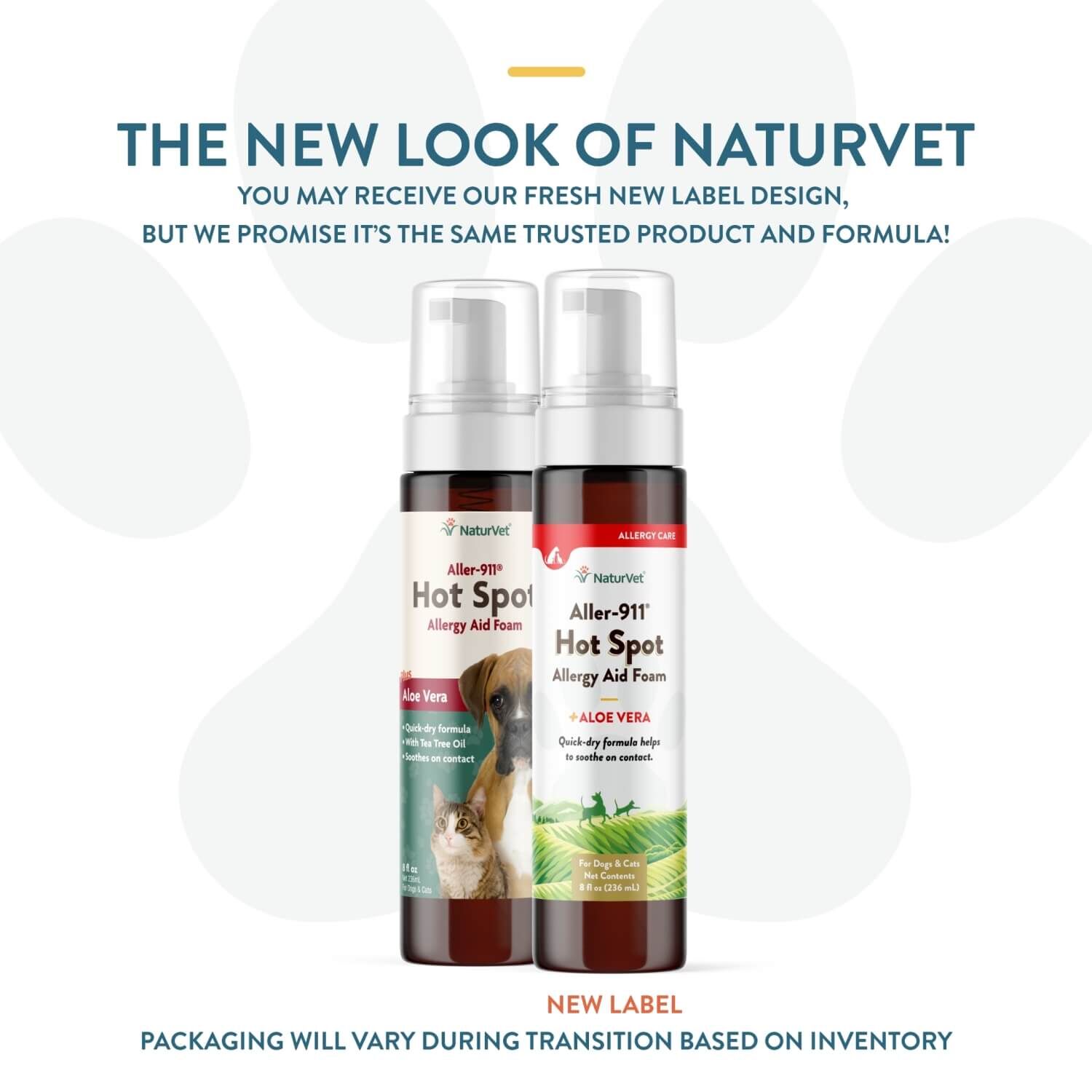 Naturvet Aller-911 Hot Spot Foam For Dogs & Cats, Allergy Aid Plus Aloe Vera