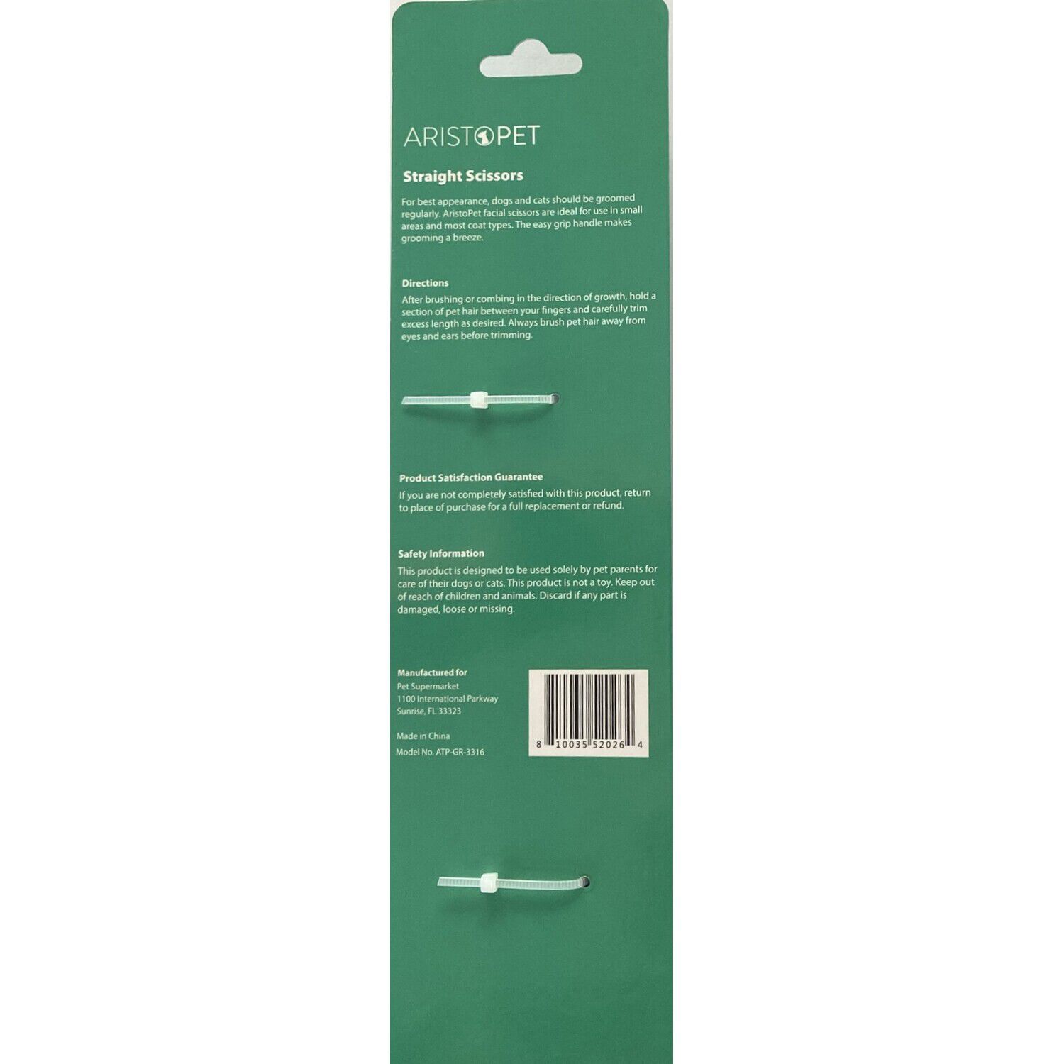 Aristopet Stainless Steel Dog Grooming Straight Scissors
