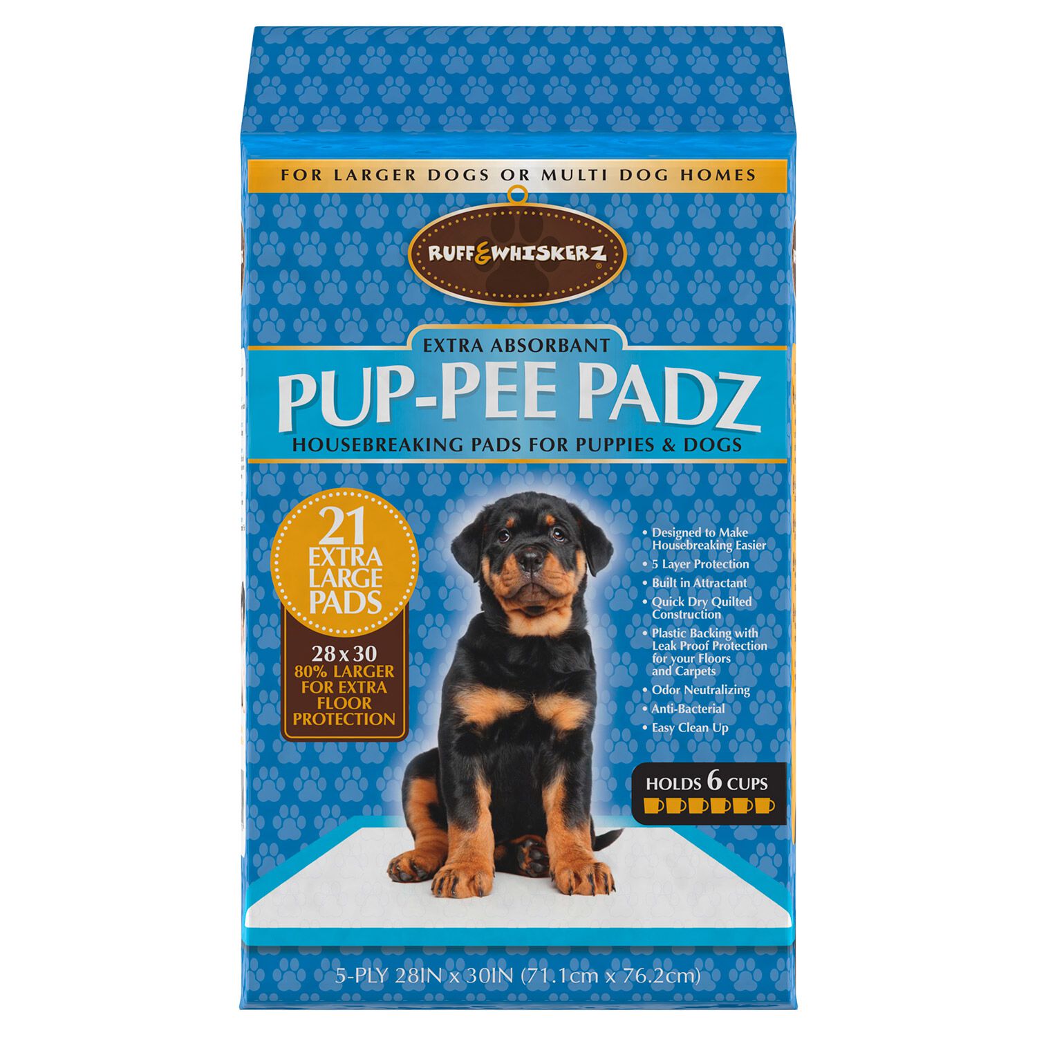 Ruff & Whiskerz Pup Pee Padz Extra Absorbent Dog Potty Training Pads, 24X24