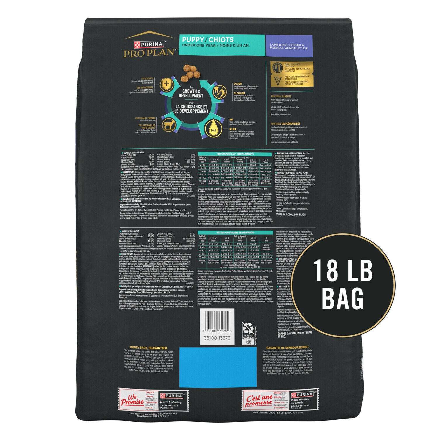 Purina Pro Plan High-Protein Puppy Formula Dry Dog Food, Lamb & Rice, 6Lb