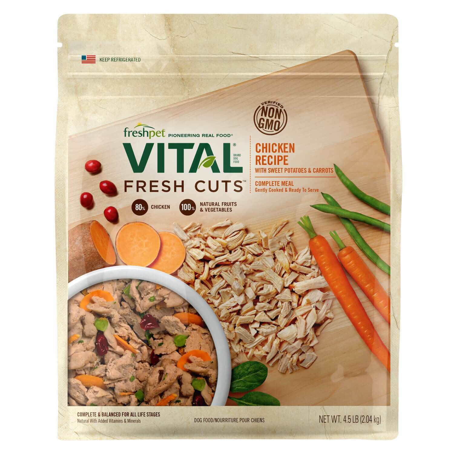 Freshpet Vital Fresh Cuts Healthy & Natural Fresh Dog Food, Chicken Recipe