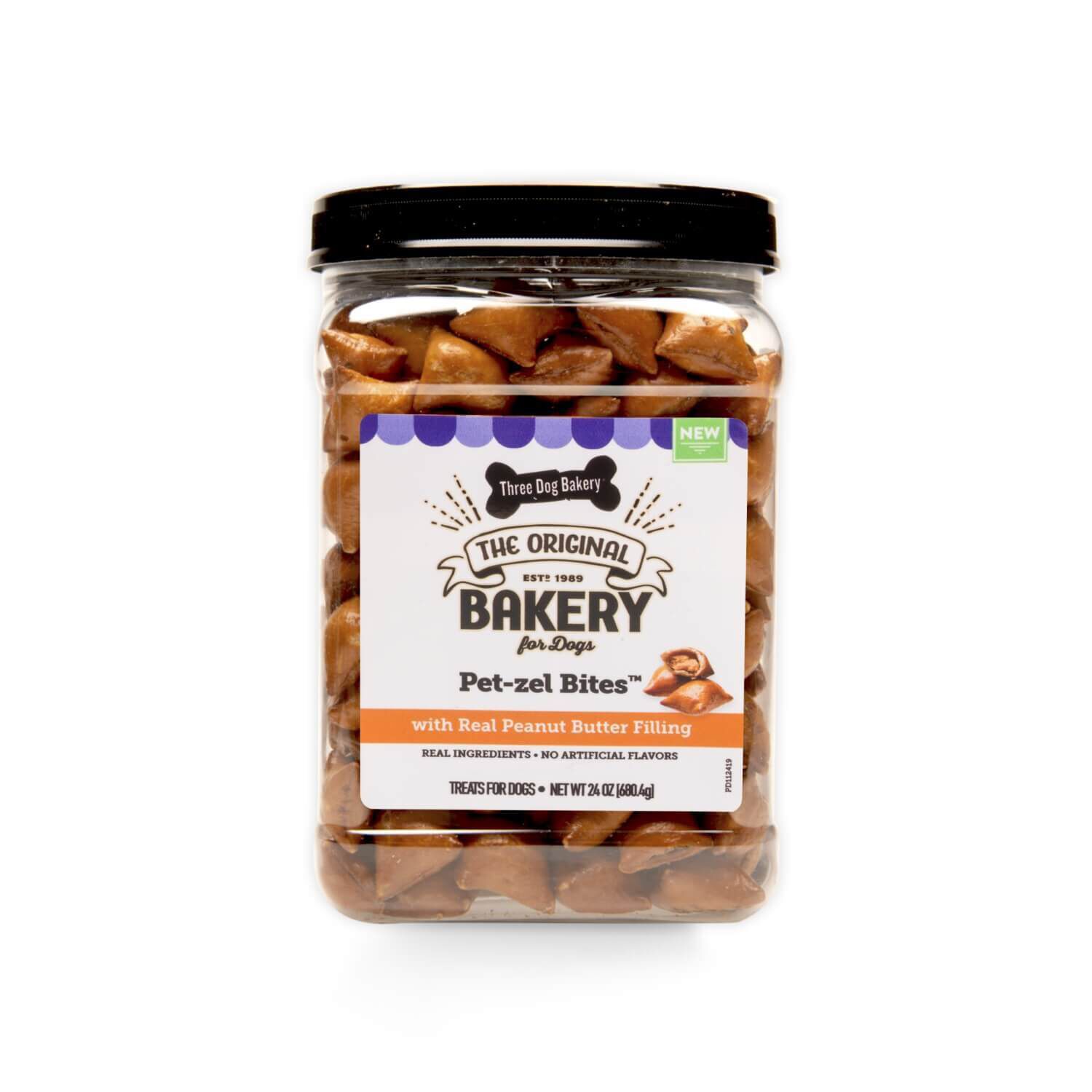 Three Dog Bakery Petzel Bites With Peanut Butter Filling Dog Treats
