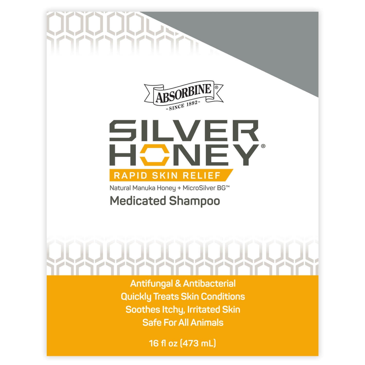 Silver Honey Rapid Skin Relief Medicated Shampoo, 16 Oz Bottle
