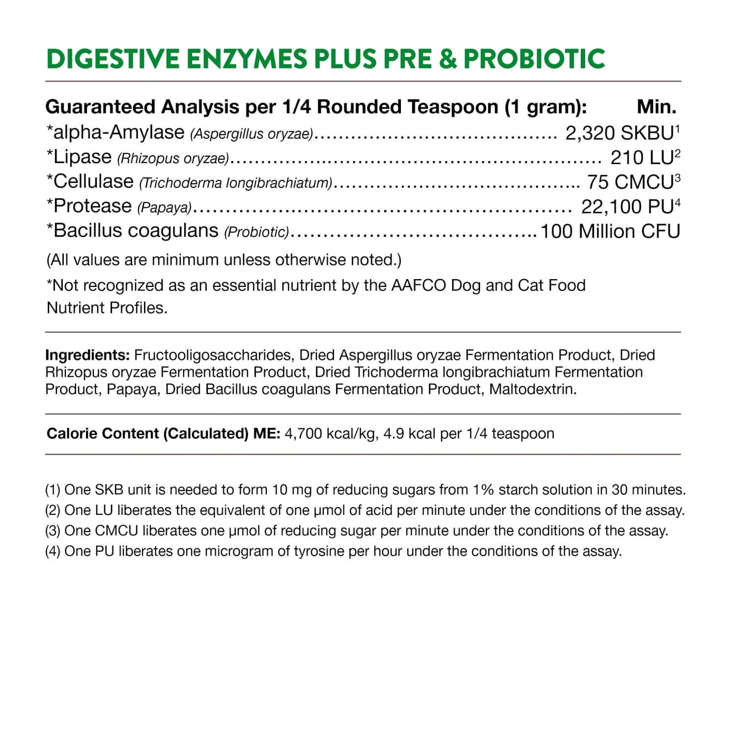 Naturvet Digestive Enzymes Plus Pre & Probiotics Powder Supplement For Dogs & Cats