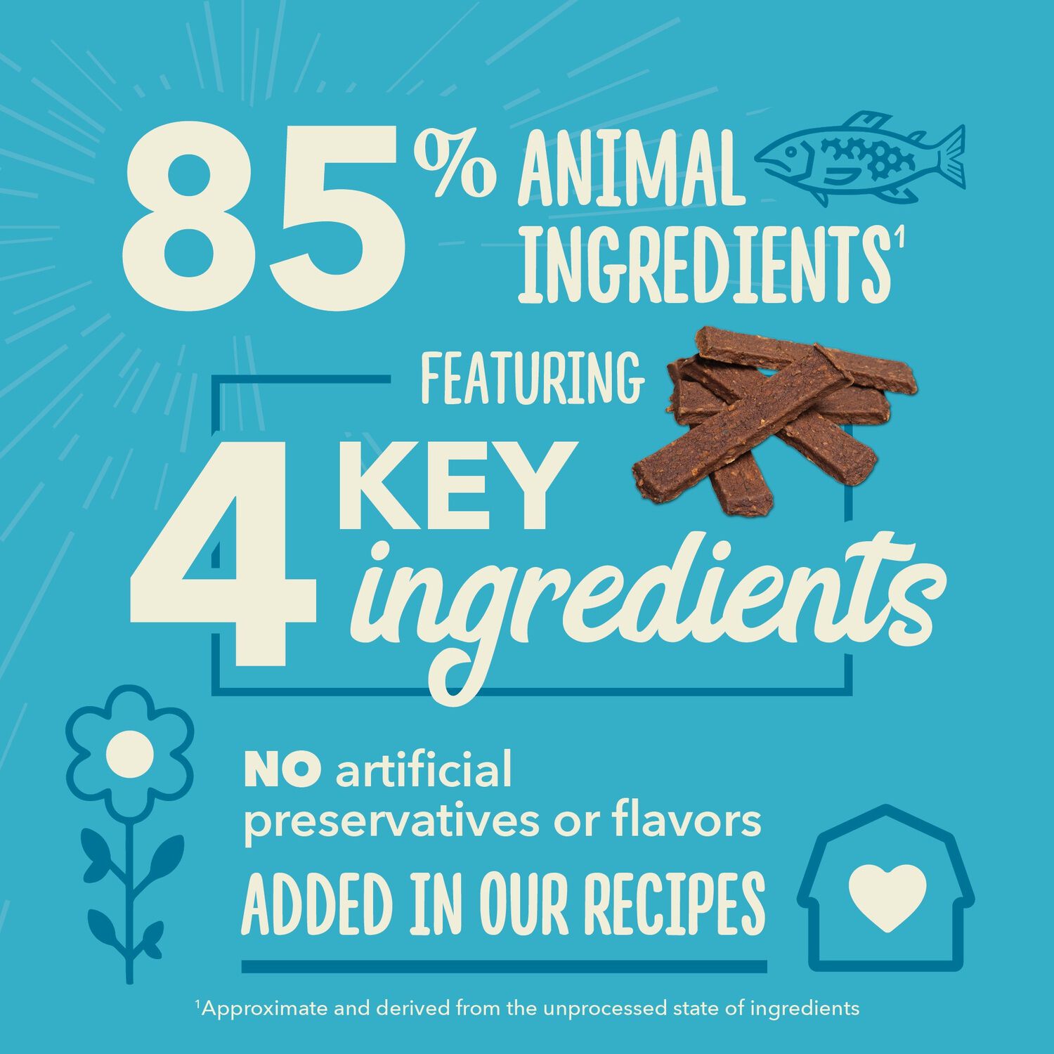 Acana Chewy Strips Skin, Coat, & Digestive Support Dog Jerky Treats, Salmon Recipe, 4Oz
