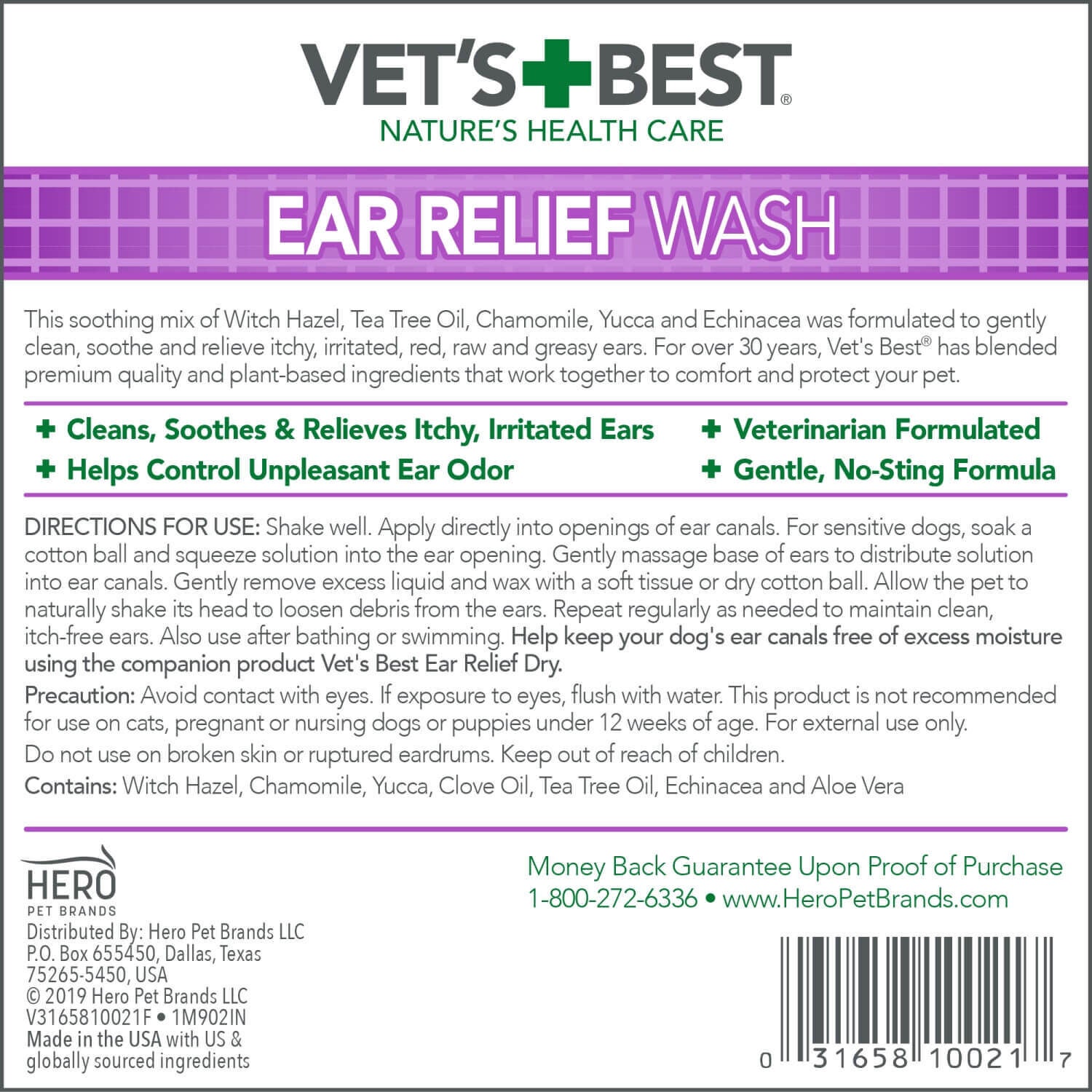 Vet's Best Dog Ear Relief Wash, 4 Oz