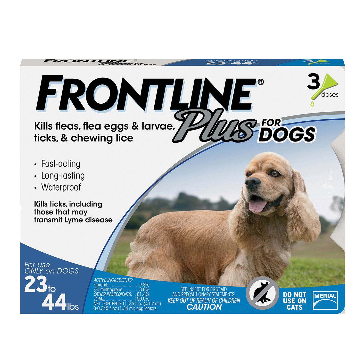Frontline Plus Flea & Tick Treatment  For Dogs 23-44Lbs