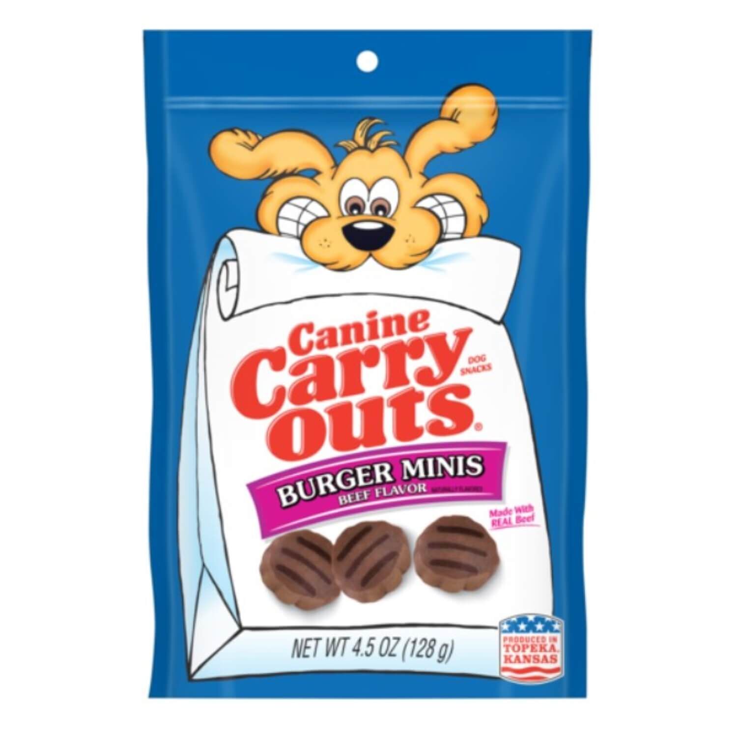 Canine Carry Outs Burger Minis Beef Flavor Soft & Chewy Dog Treats