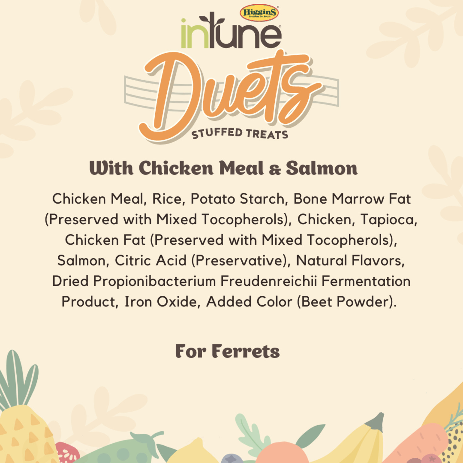 Higgins Intune Duets Chicken Meal & Salmon Treat For Ferrets, 3Oz