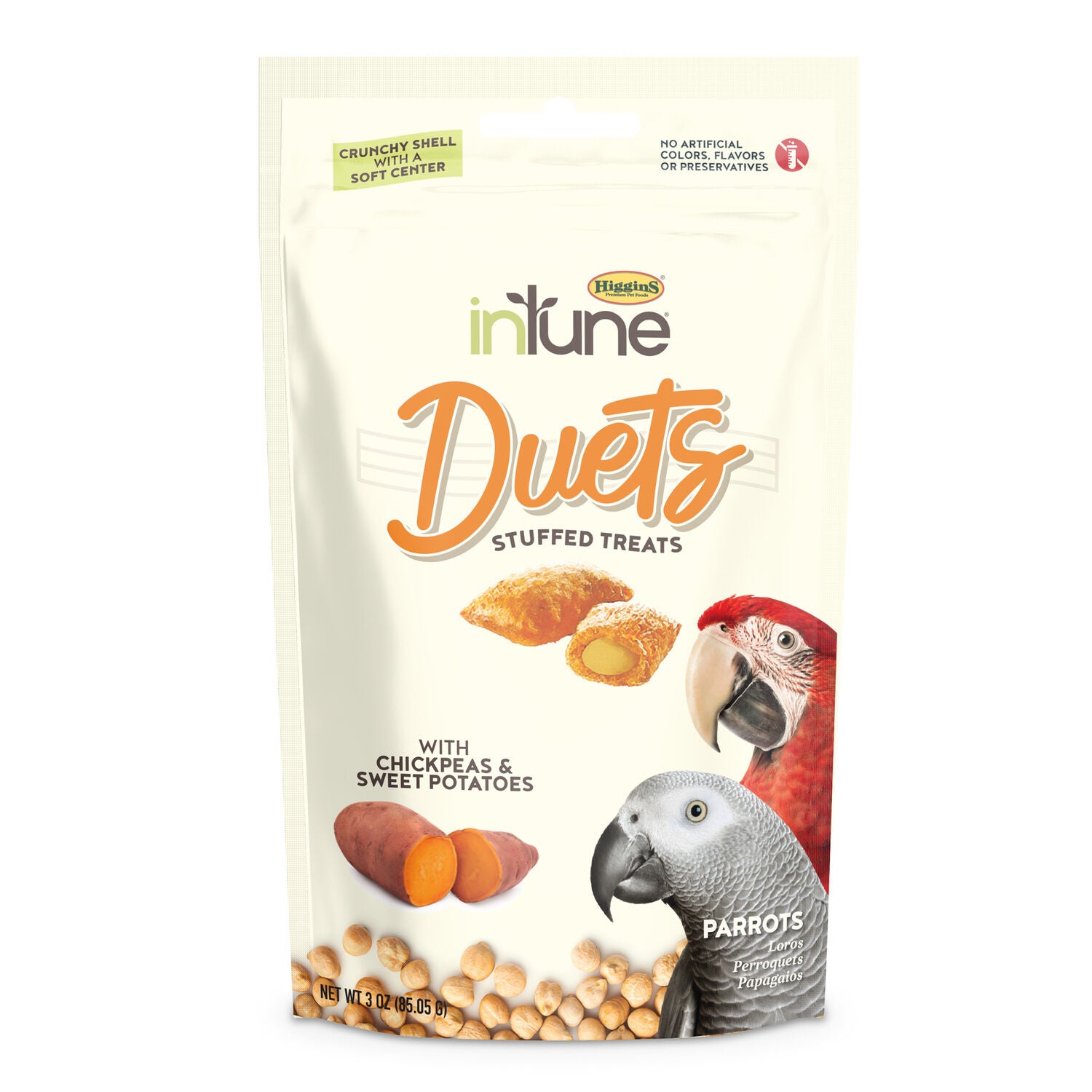 Higgins Intune Duets Chickpeas & Sweet Potatoes Treat For Parrots & Macaws, 3Oz