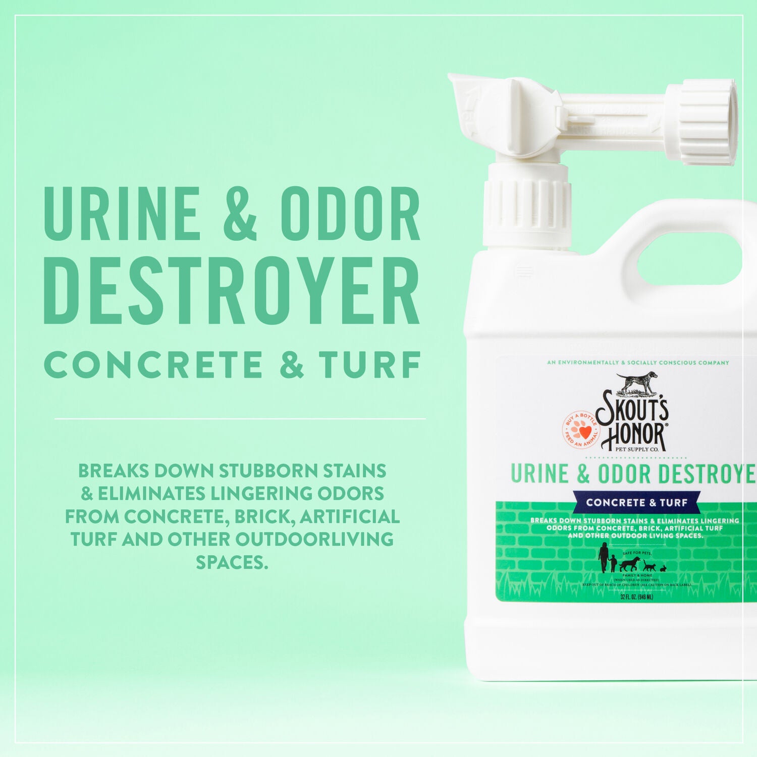 Skout's Honor Urine & Odor Destroyer Concrete & Turf Cleaner, 32-Oz
