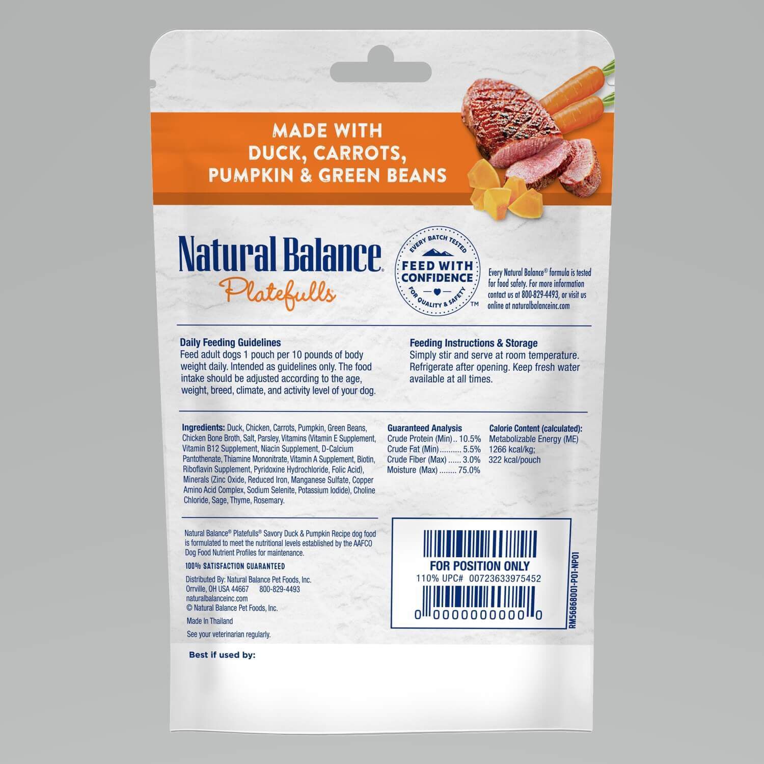 Natural Balance Original Ultra Platefulls Savory Duck & Pumpkin Recipe Wet Dog Food