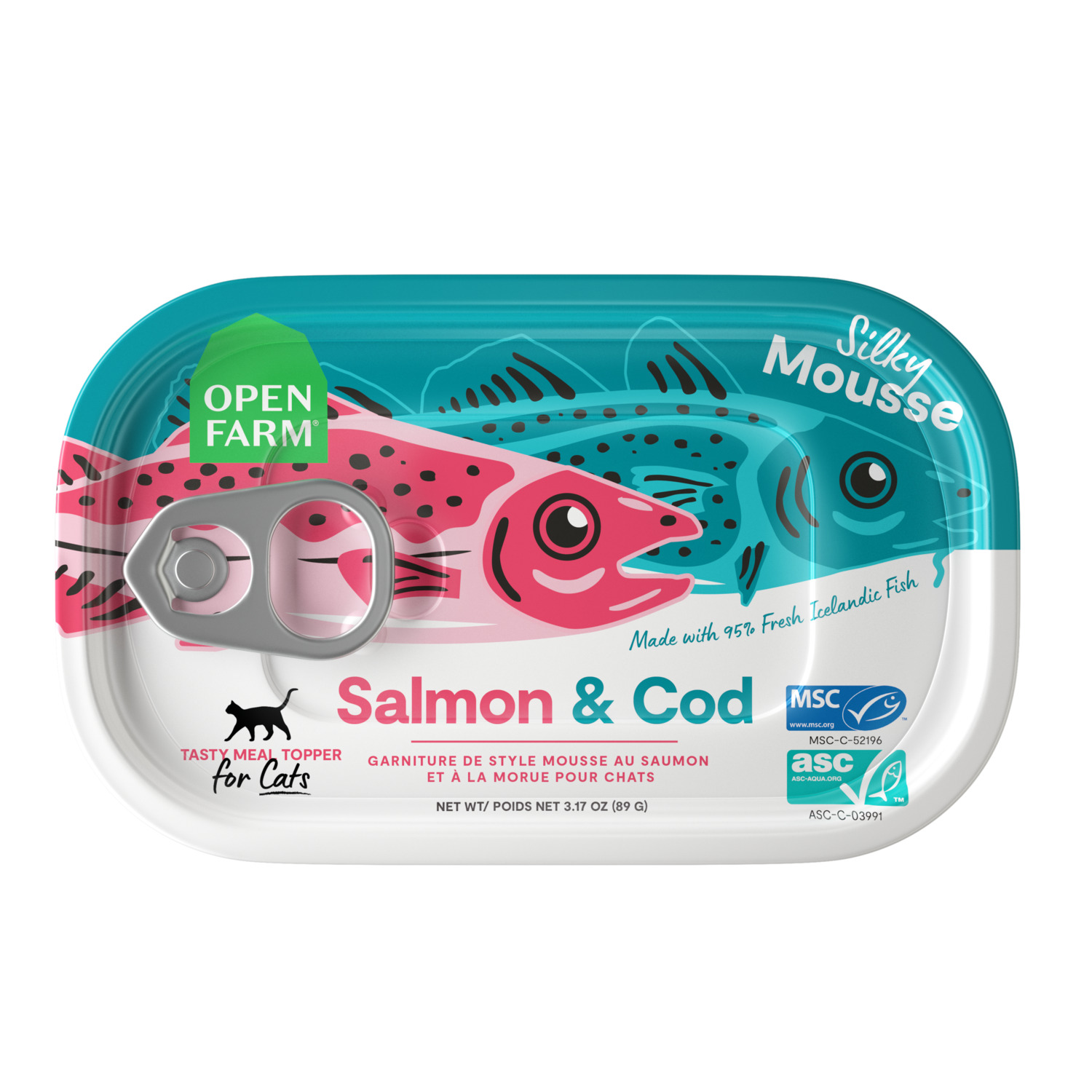 Open Farm Salmon & Cod Cat Food Topper, 3.17-Oz - Pack Of 17