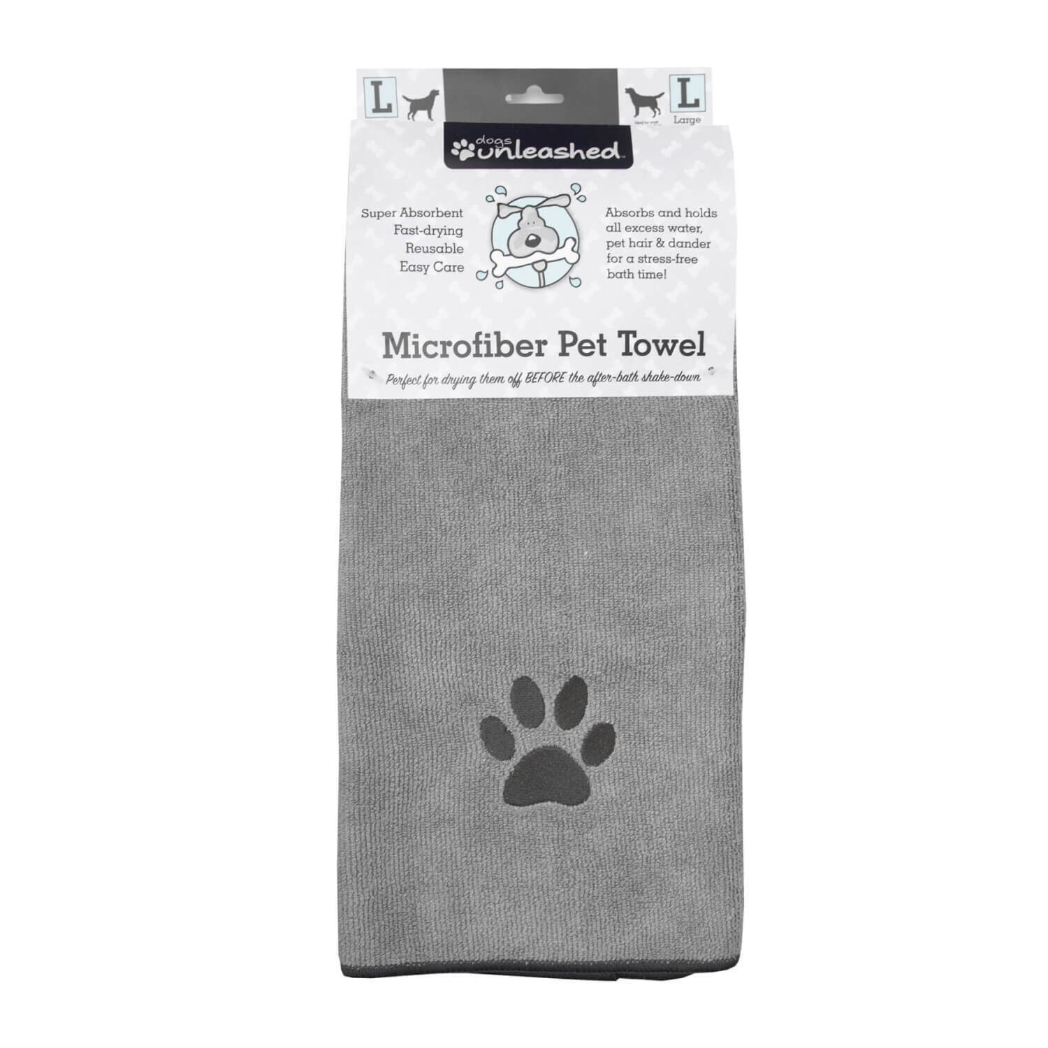 Unleashed Microfiber Pet Towel - Gray