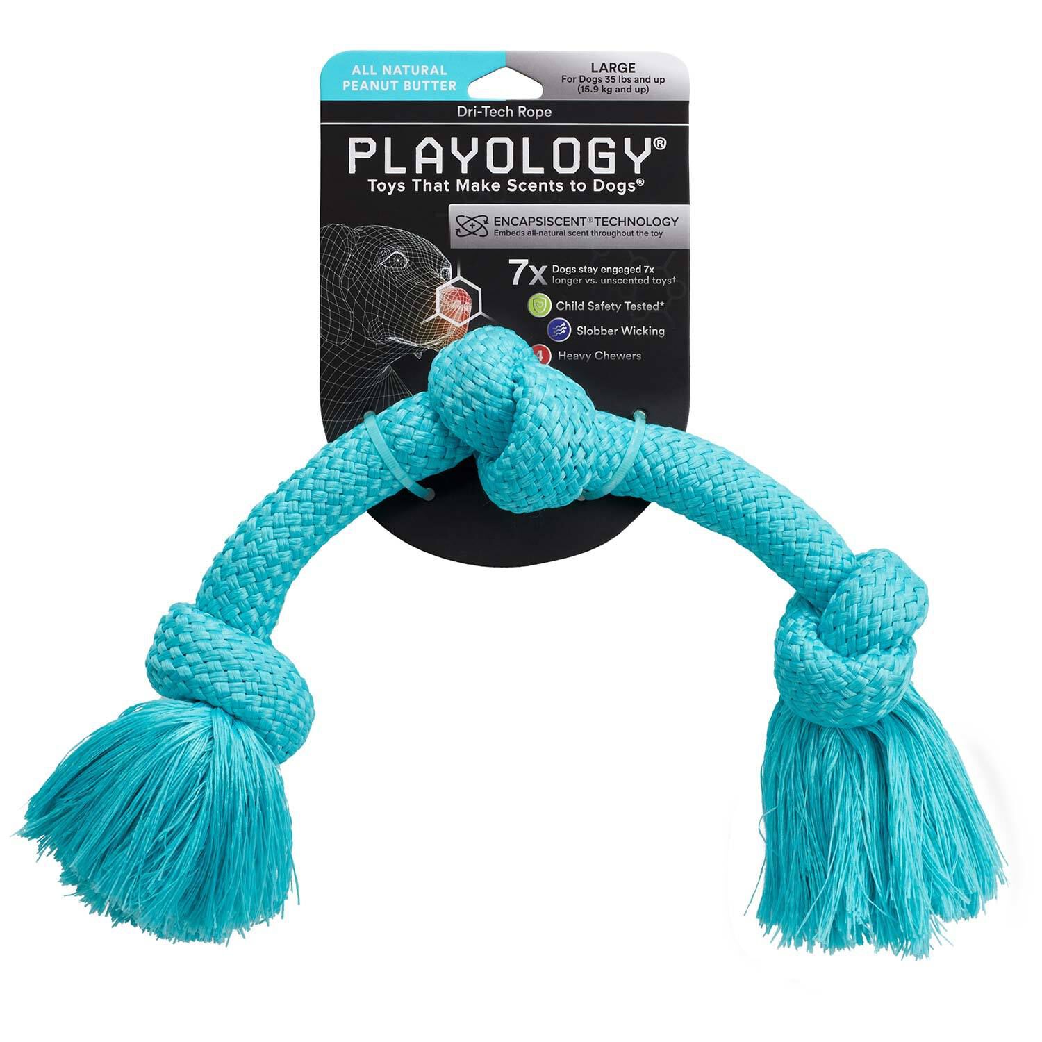 Playology All Natural Peanut Butter Scented Dri-Tech Rope Dog Toy