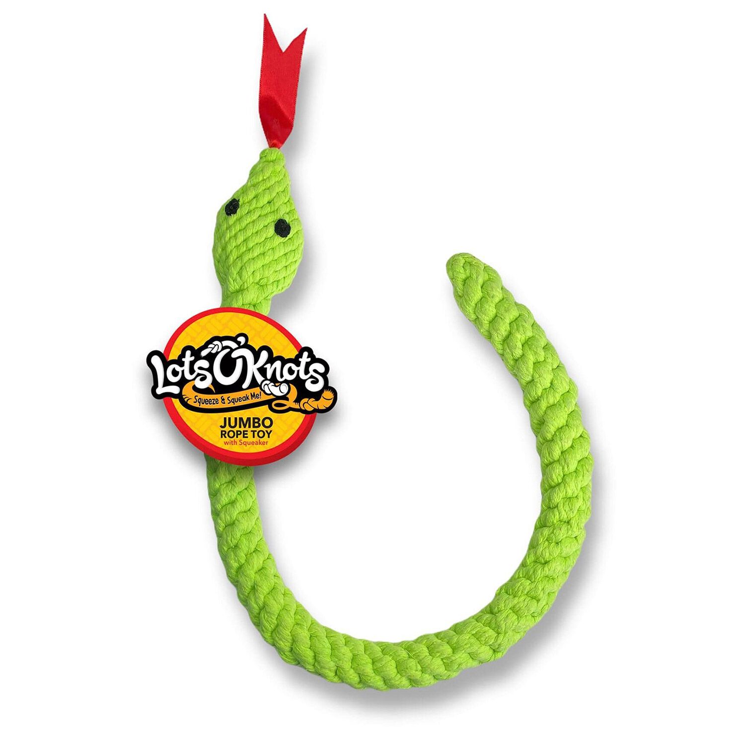 Lots O'knots Snake Jumbo Rope Squeeker Toy