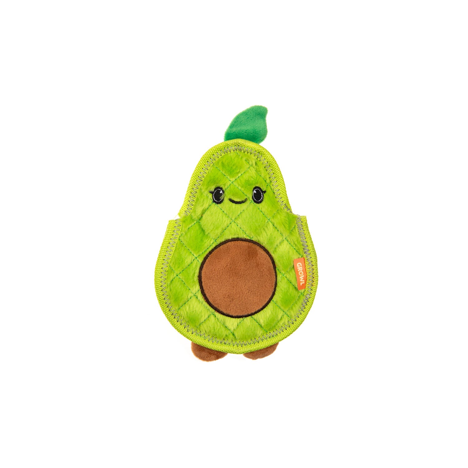 Growl Flip Floppz Fruit & Veggies, Ava The Avocado Squeaky Dog Toy, 8.6"