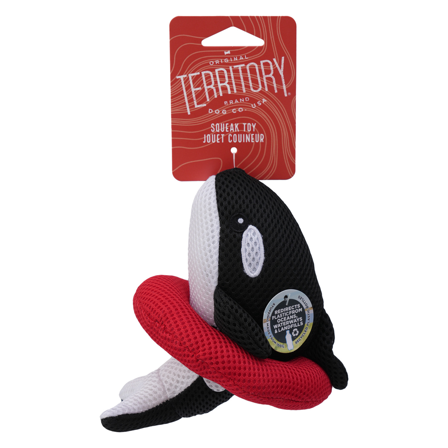 Territory Whale Floating Mesh Squeaky Dog Toy
