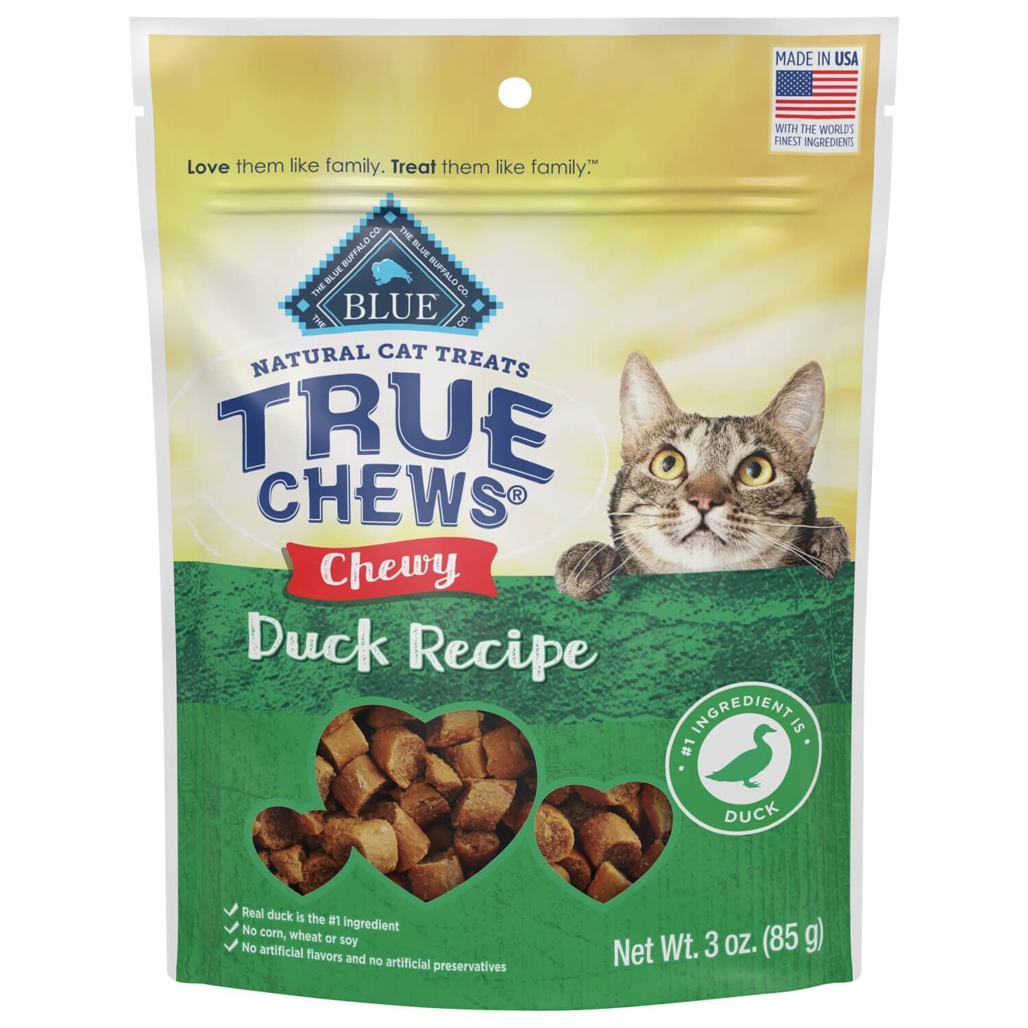 Blue Buffalo True Chews Natural Chewy Cat Treats, Duck