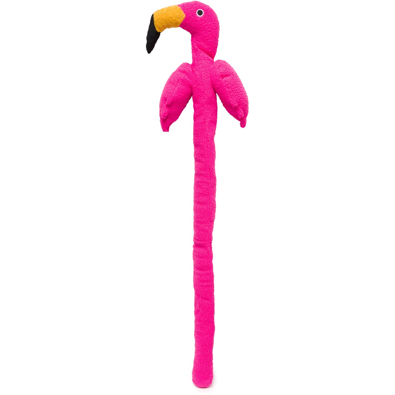 Fabdog Twisty Flamingo Plush Sherpa Squeaky Dog Tug Toy, 5 Feet