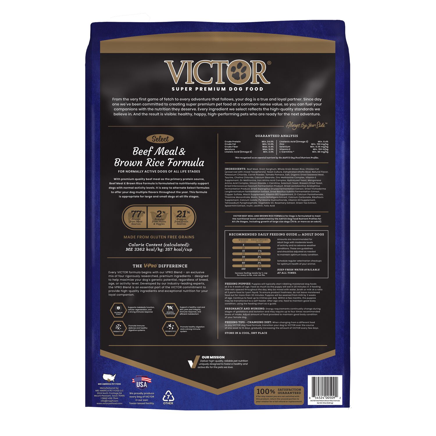 Victor Select Beef Meal & Brown Rice Dog Food