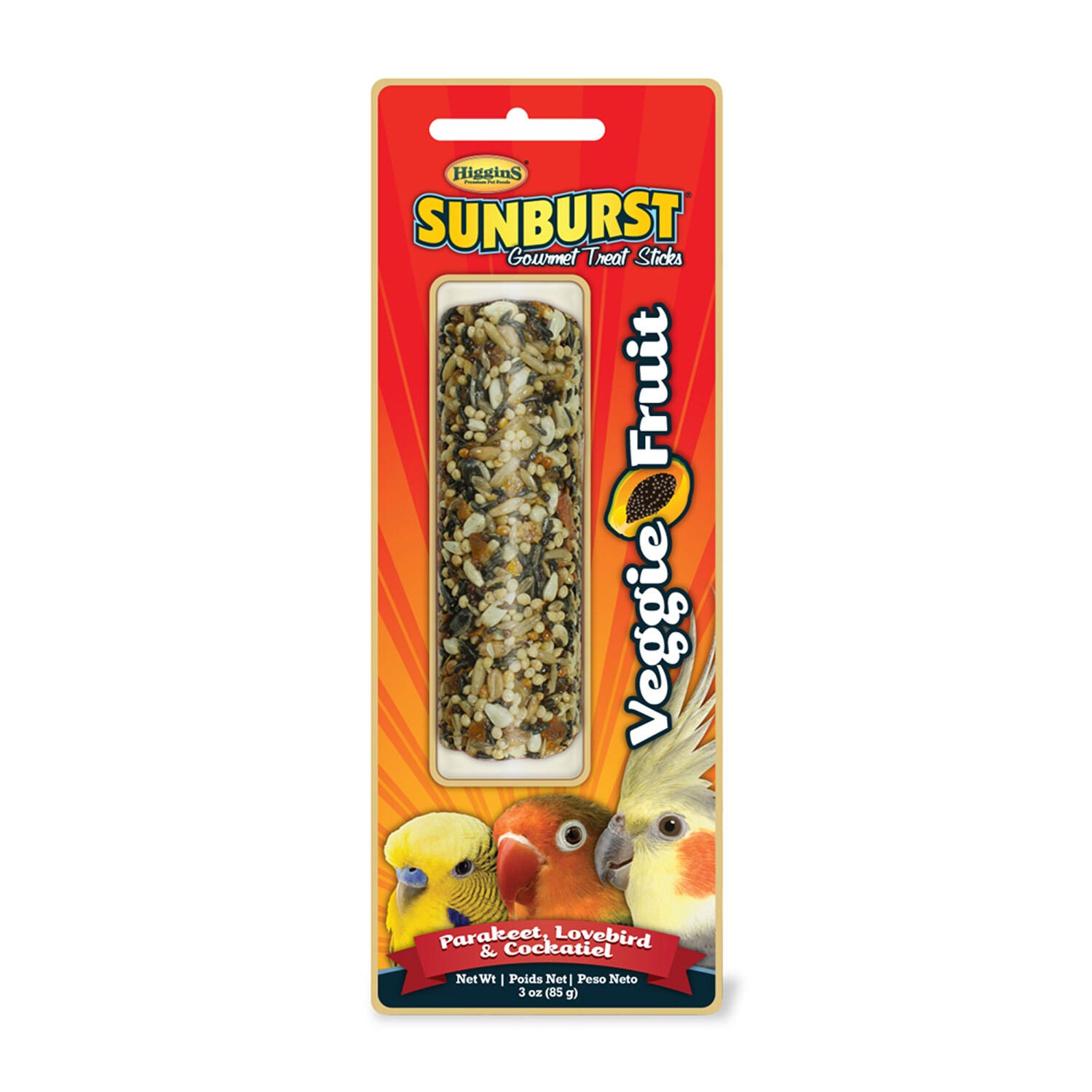 Higgins Sunburst Stick Veggie Fruit - Parakeet/Lovebird/Cockatiel Bird Treat