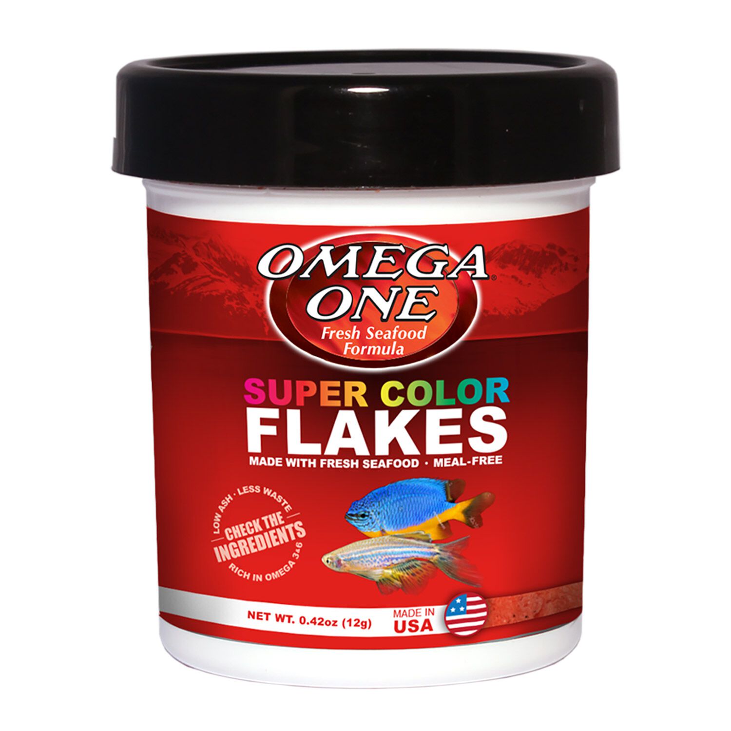 Omega One Super Color Flakes Fish Food, 1-Oz