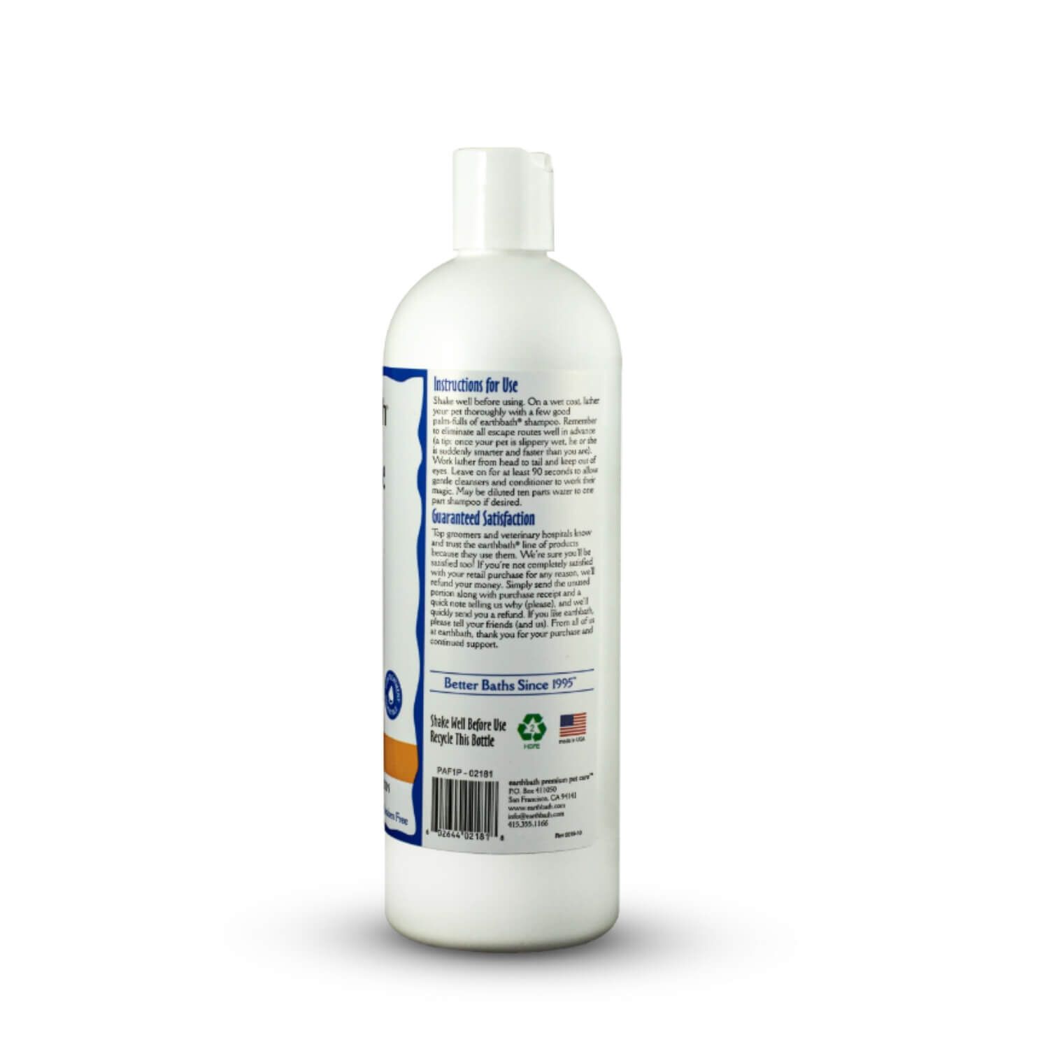 Earthbath Oatmeal & Aloe Dog & Cat Shampoo, Fragrance Free