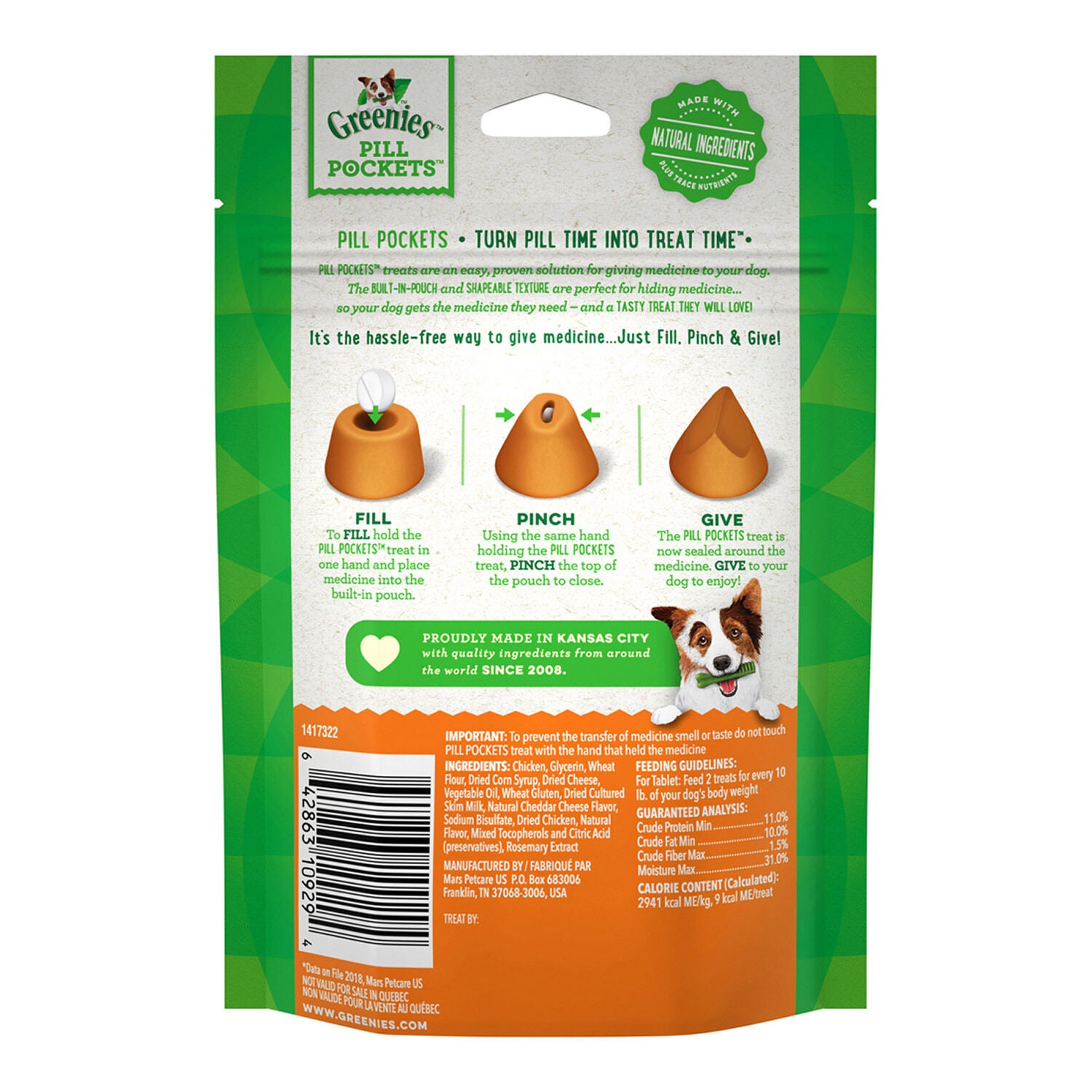 Greenies Pill Pockets Cheese Tablet Dog Treat
