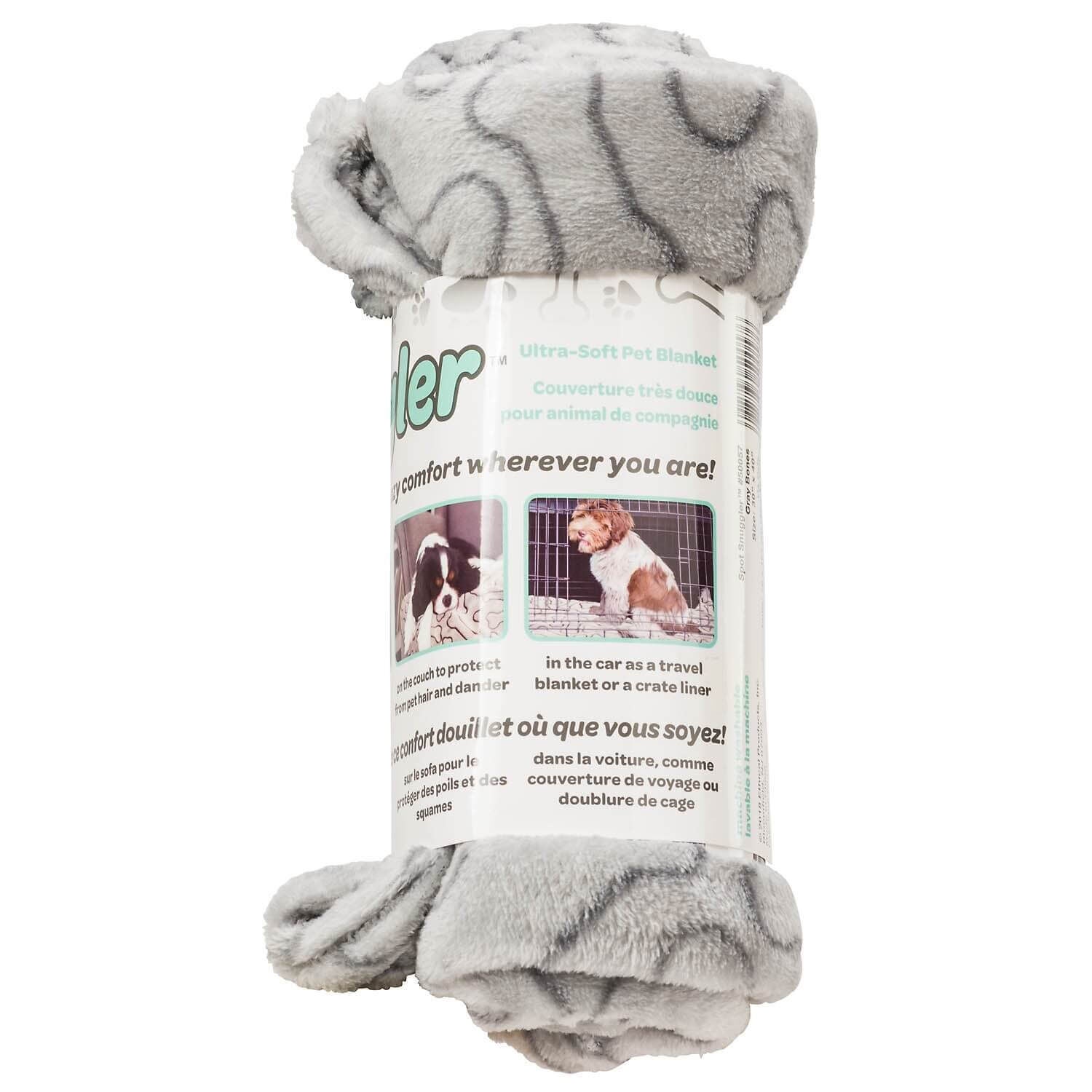 Spot Bones Gray Dog Blanket, 40X60"