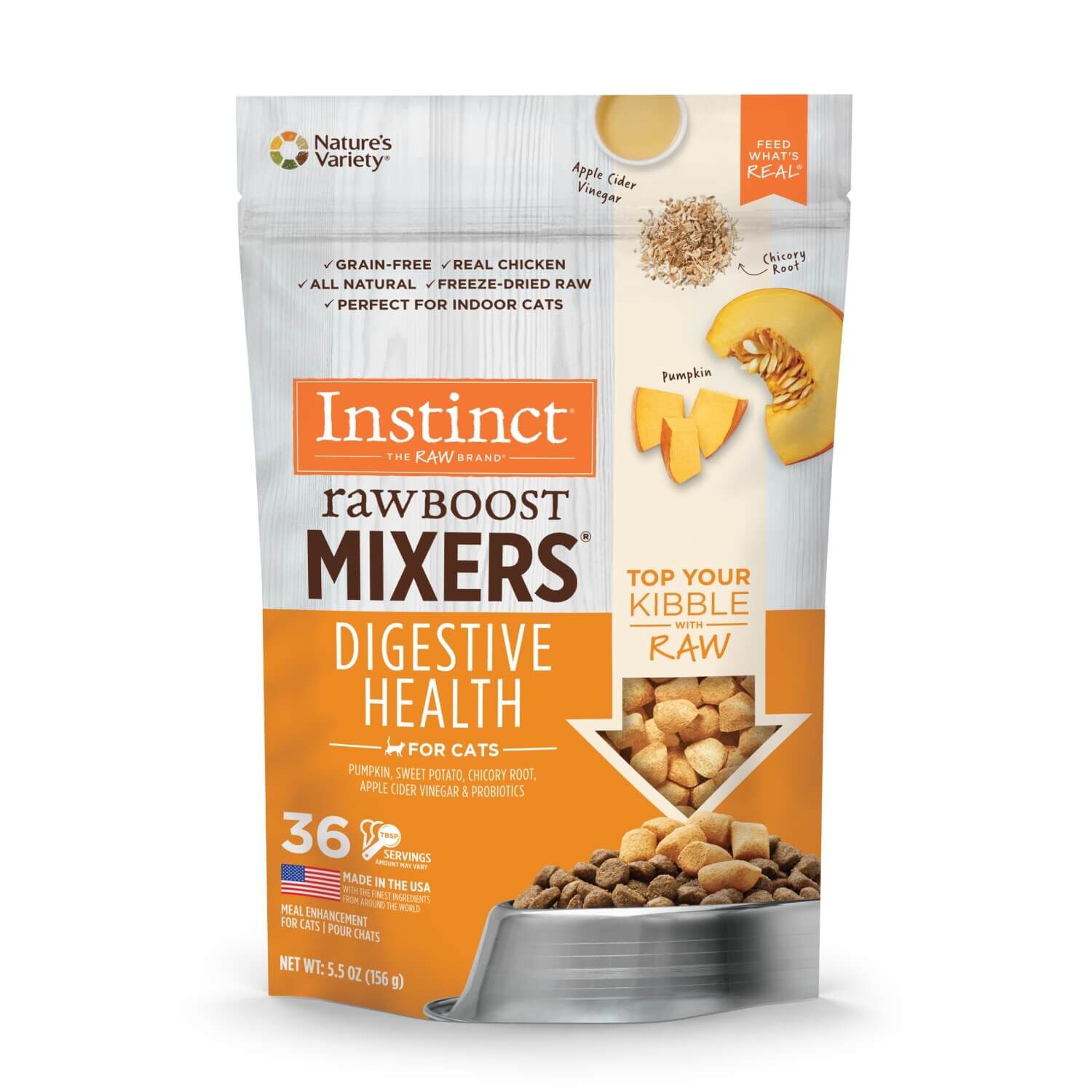 Instinct Freeze-Dried Raw Boost Mixers Grain-Free Digestive Health Recipe Cat Food Topper
